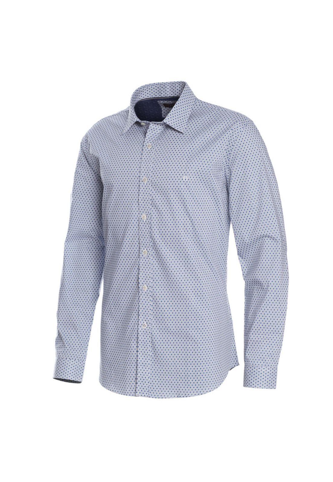 Camisa Estampada Spandex Cuello Semi Italiano Sport-1