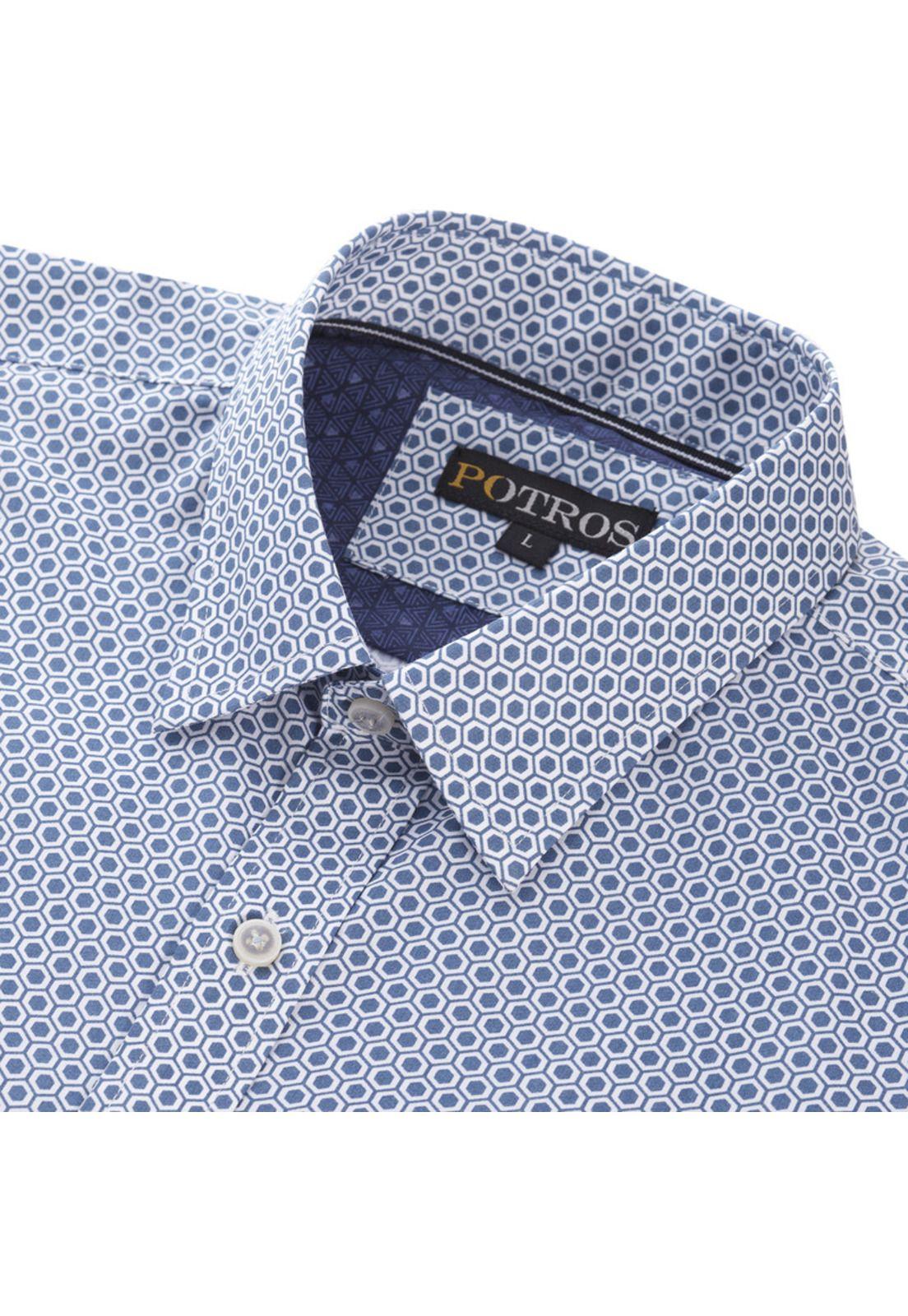 Camisa Estampada Spandex Cuello Semi Italiano Sport-3