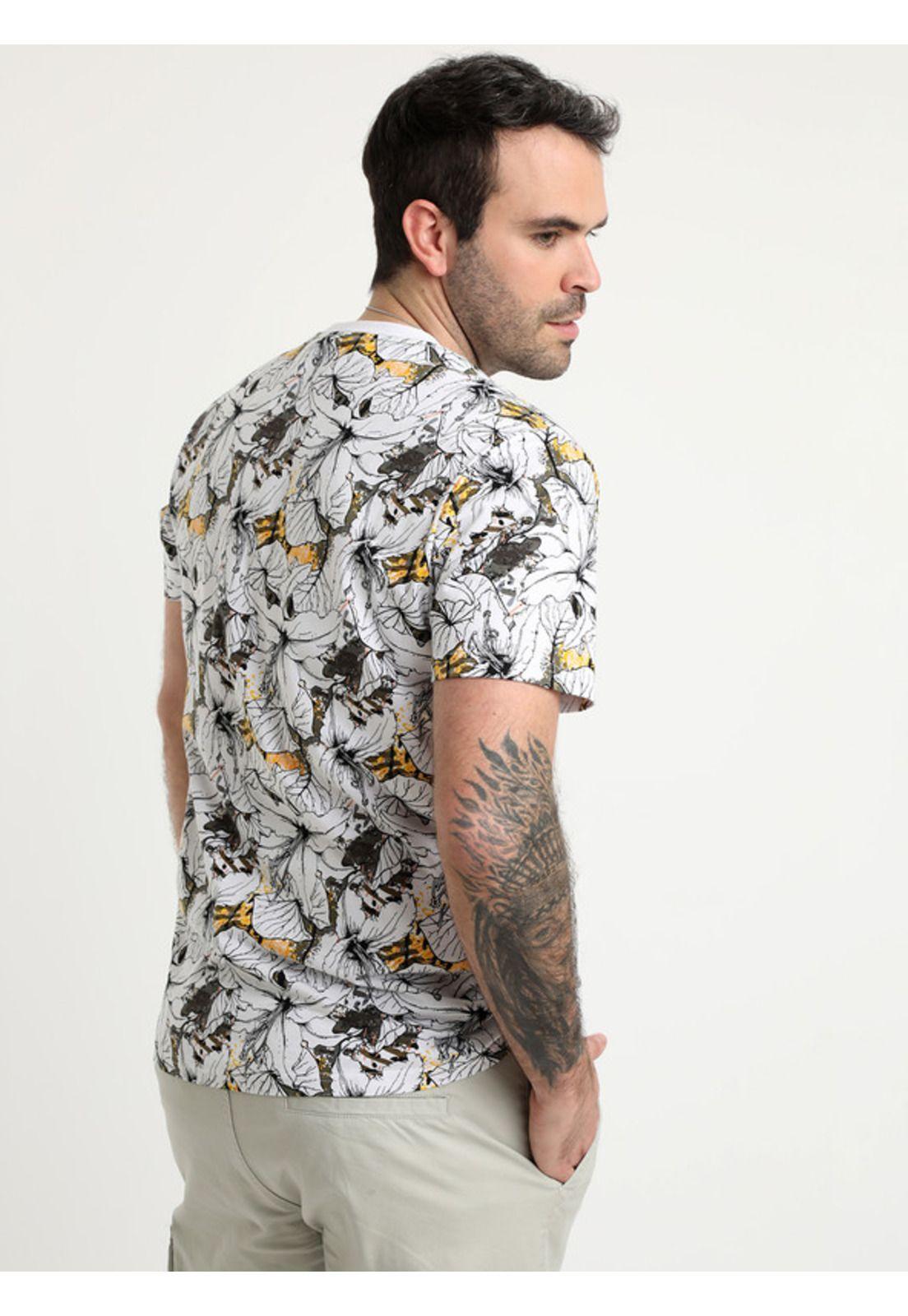 Polera Cuello Redondo Estampada Verde Musgo-1