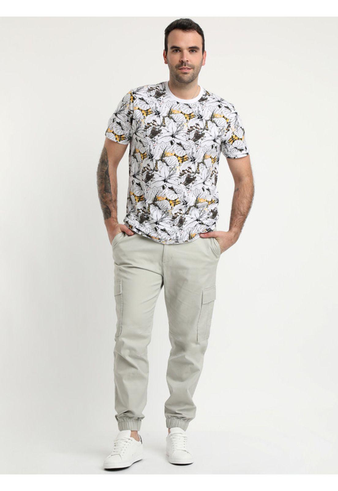 Polera Cuello Redondo Estampada Verde Musgo-2