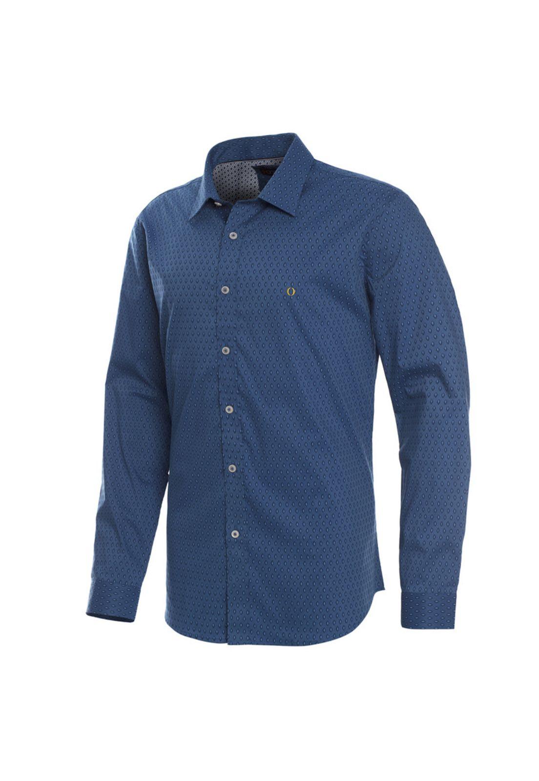 Camisa Estampada Spandex Cuello Semi Italiano Sport-1