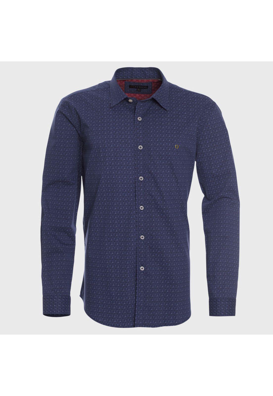 Camisa Estampada Spandex Cuello Semi Italiano Sport-0