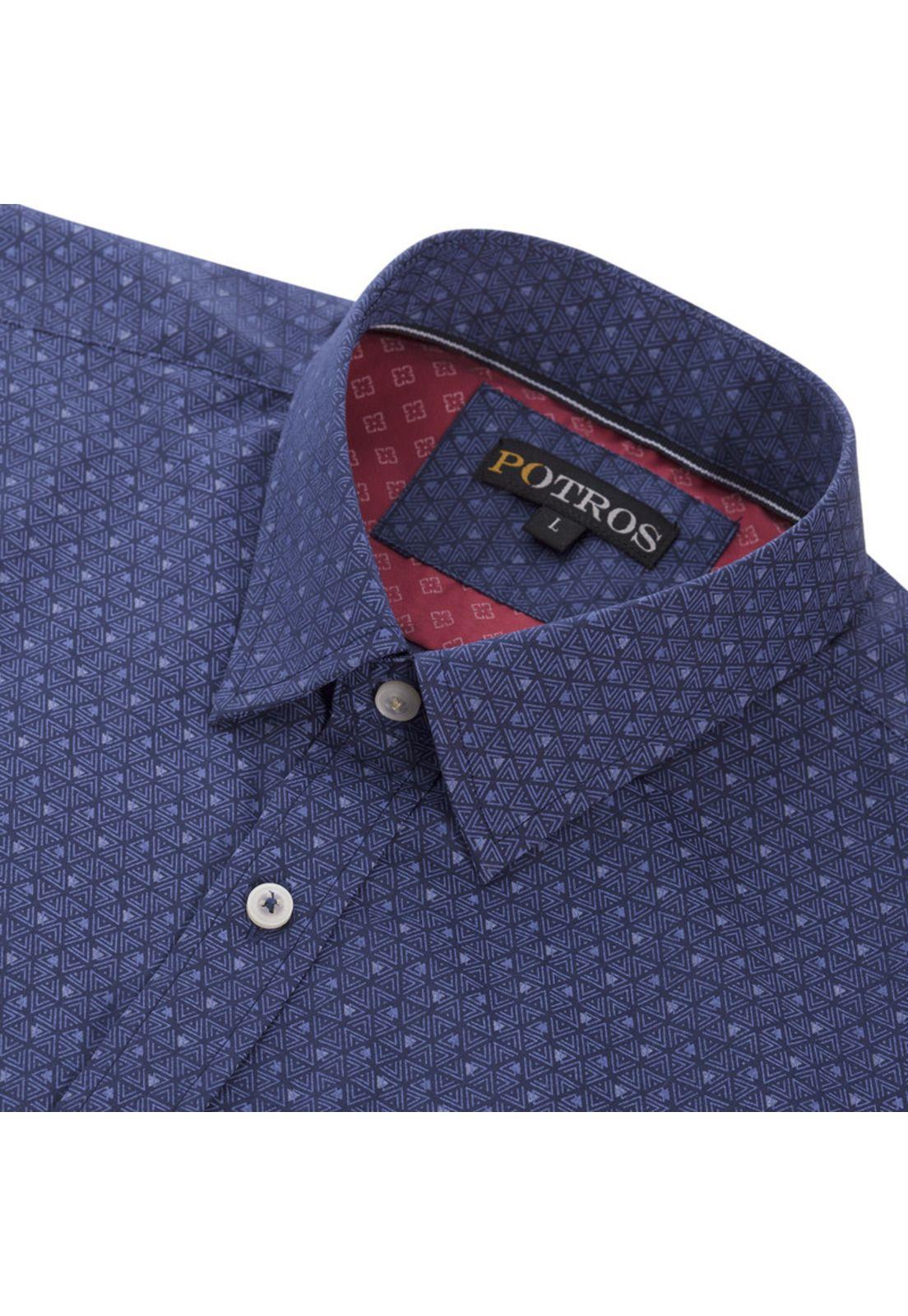 Camisa Estampada Spandex Cuello Semi Italiano Sport-3