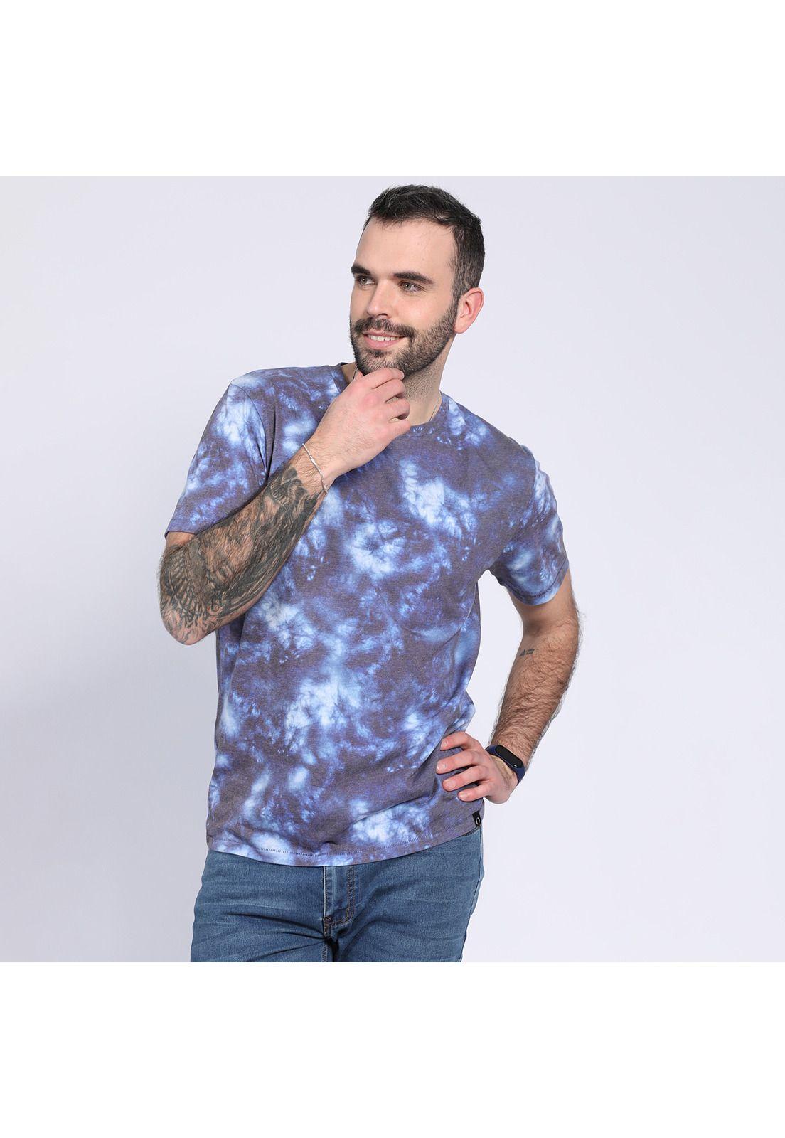 Polera Tie Dye Cuello Redondo Azul-0