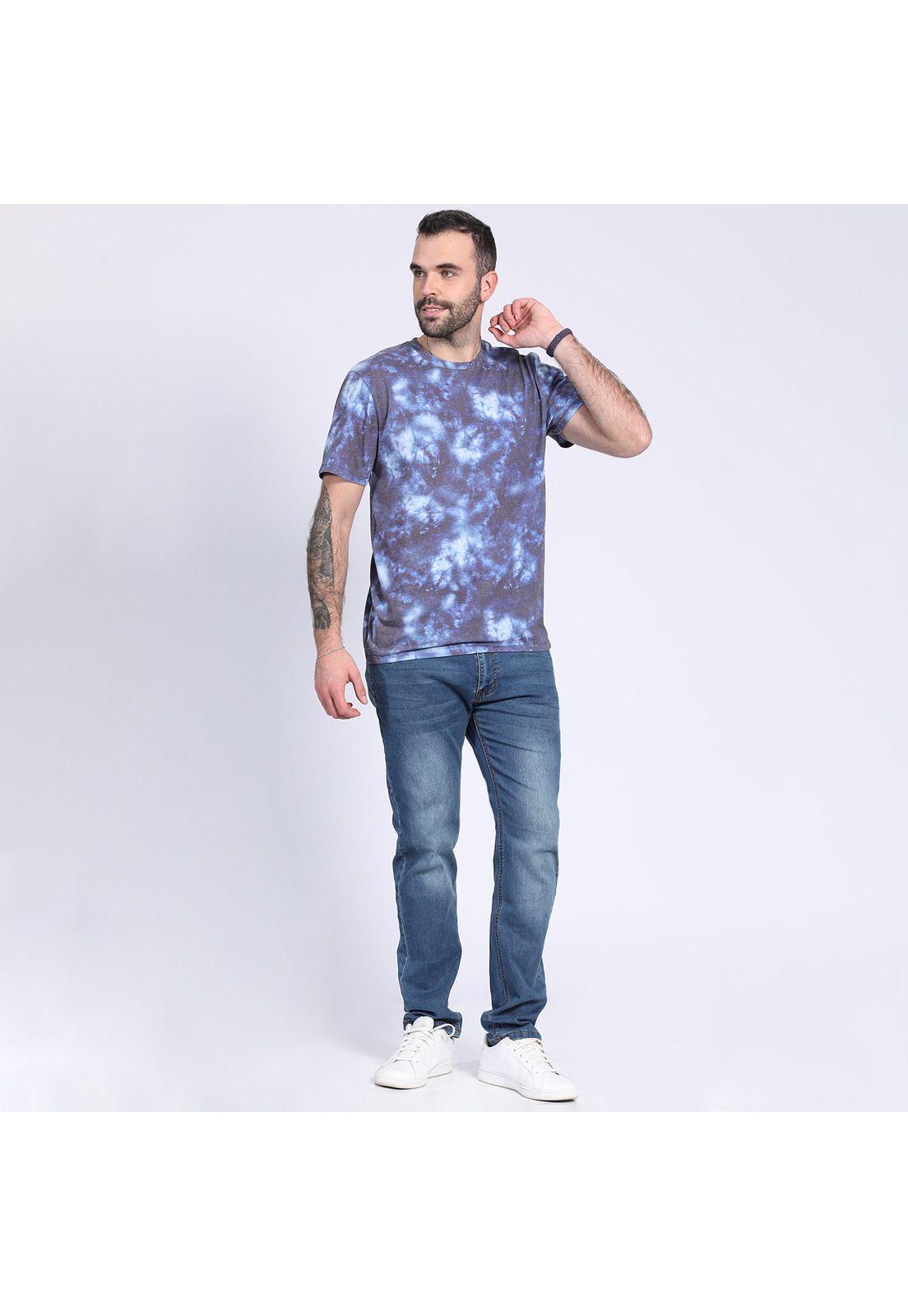 Polera Tie Dye Cuello Redondo Azul-2