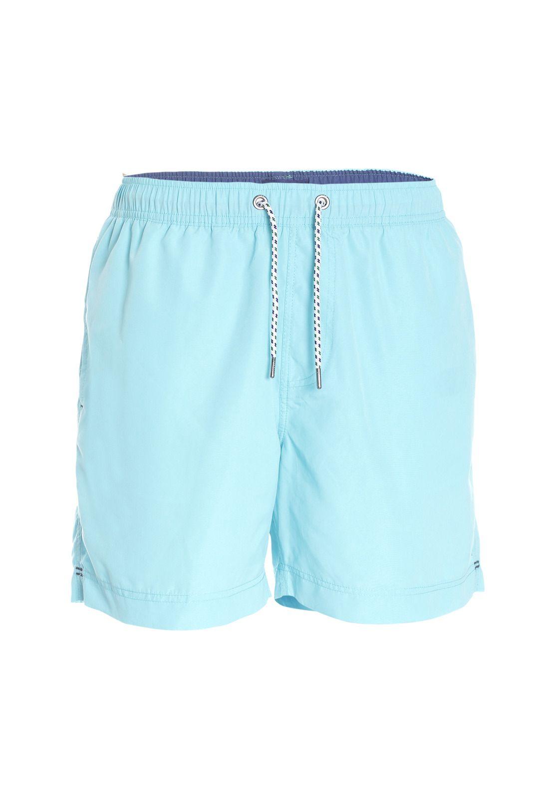 Traje De Baño Liso Celeste-3