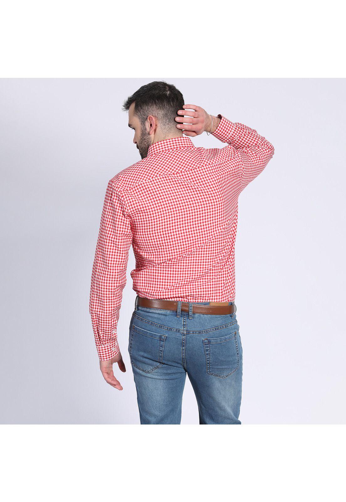 Camisa Oxford Check Rojo-1