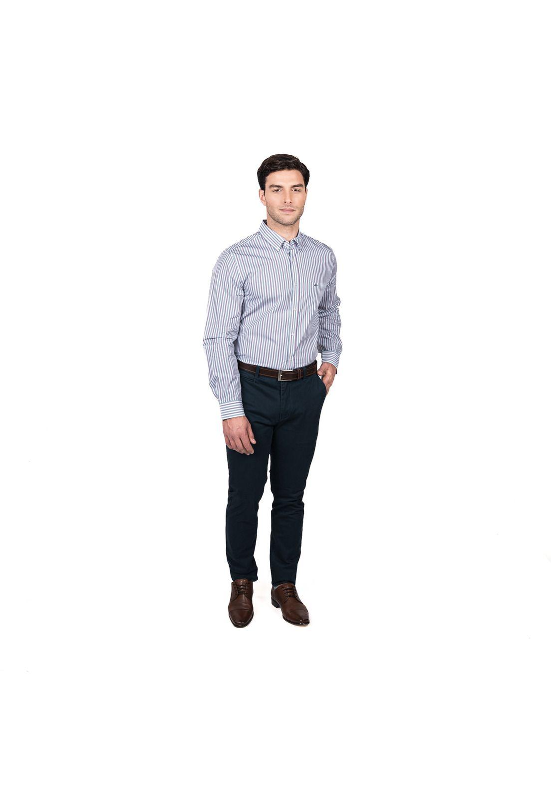 Camisa Hombre Manga Larga Rockefeller Smart Listada Comfort Fit-3