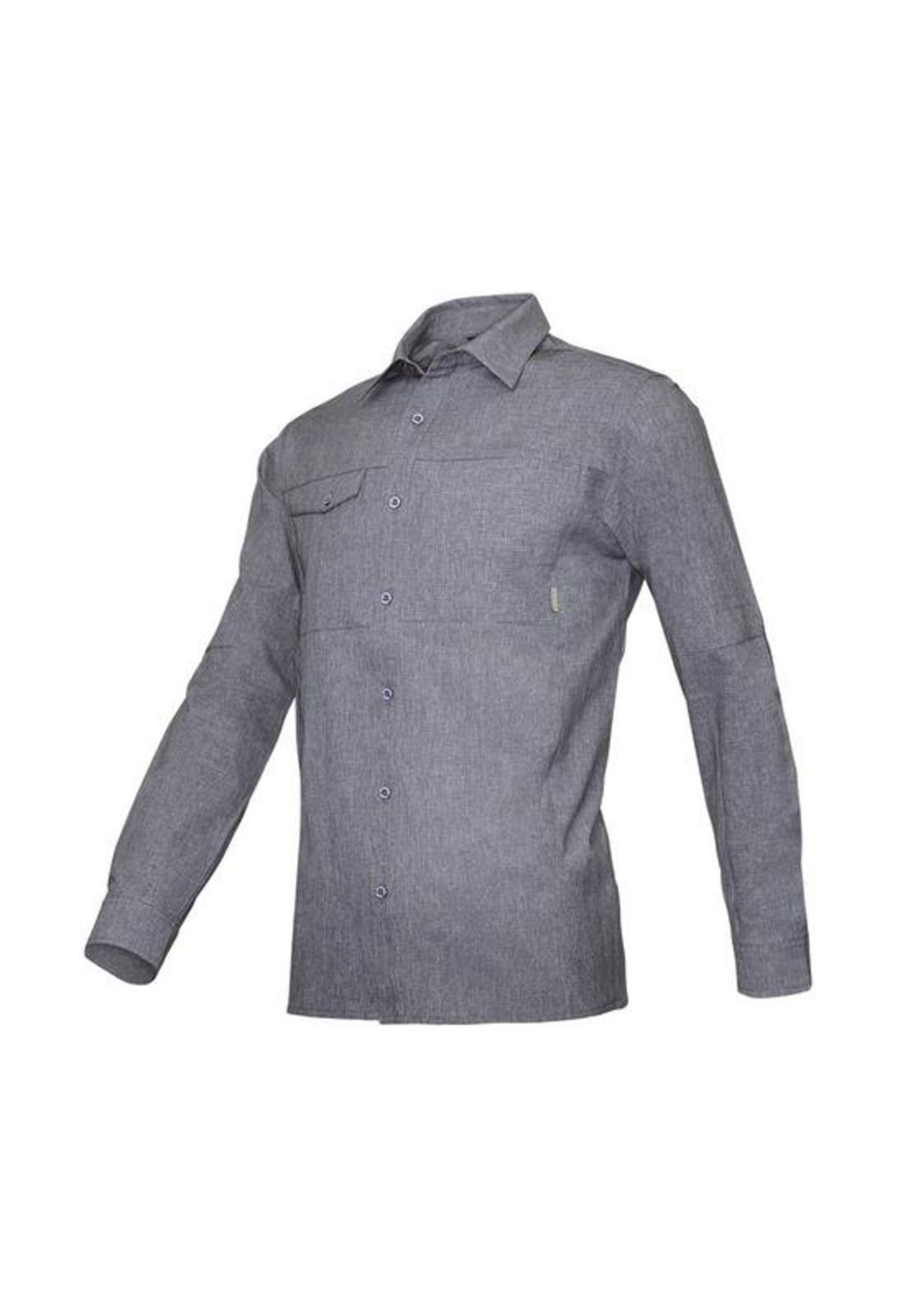 Camisa Hombre M/L Melange Gris-1