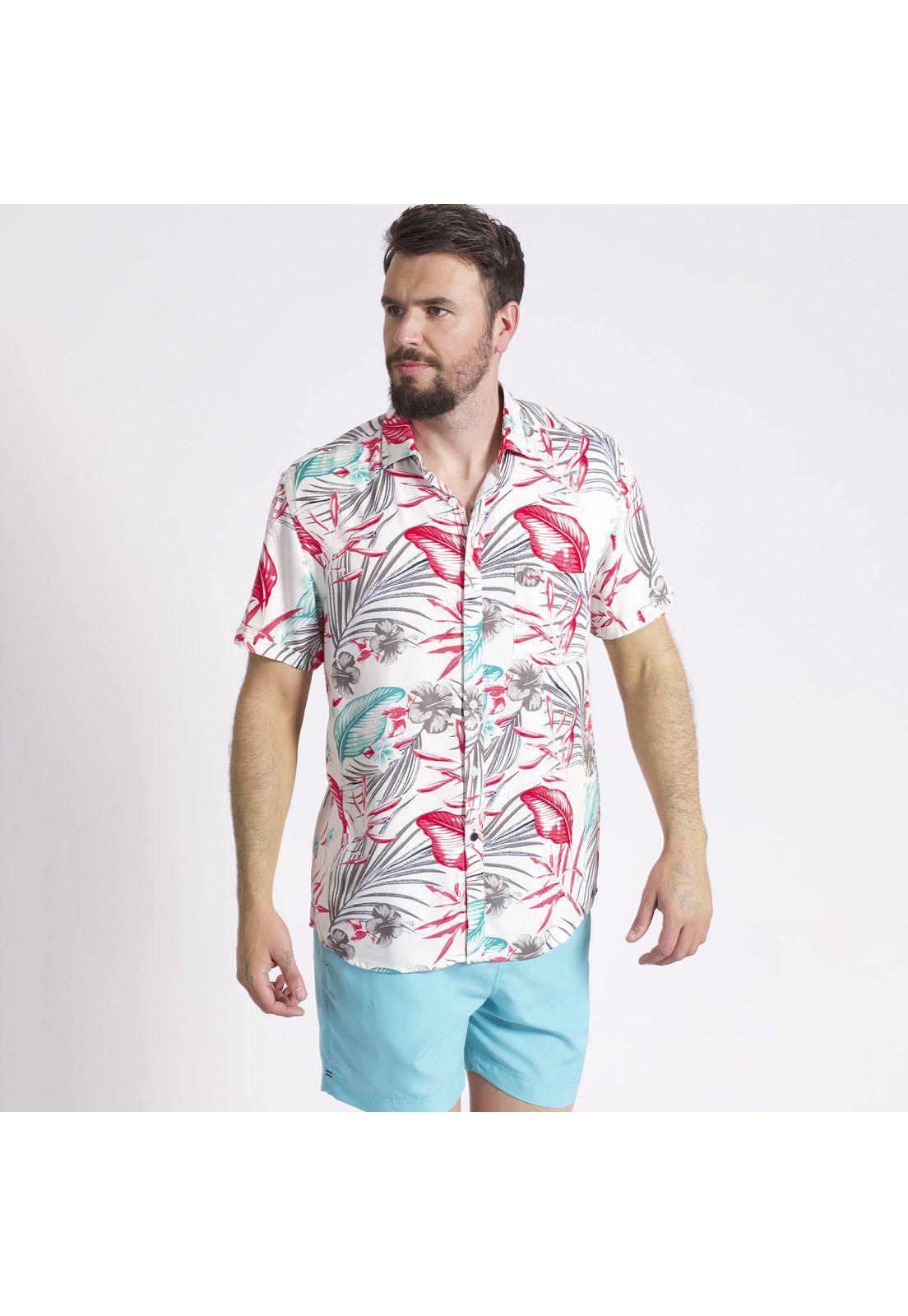 Camisa Manga Corta Casual Estampada Multicolor-1