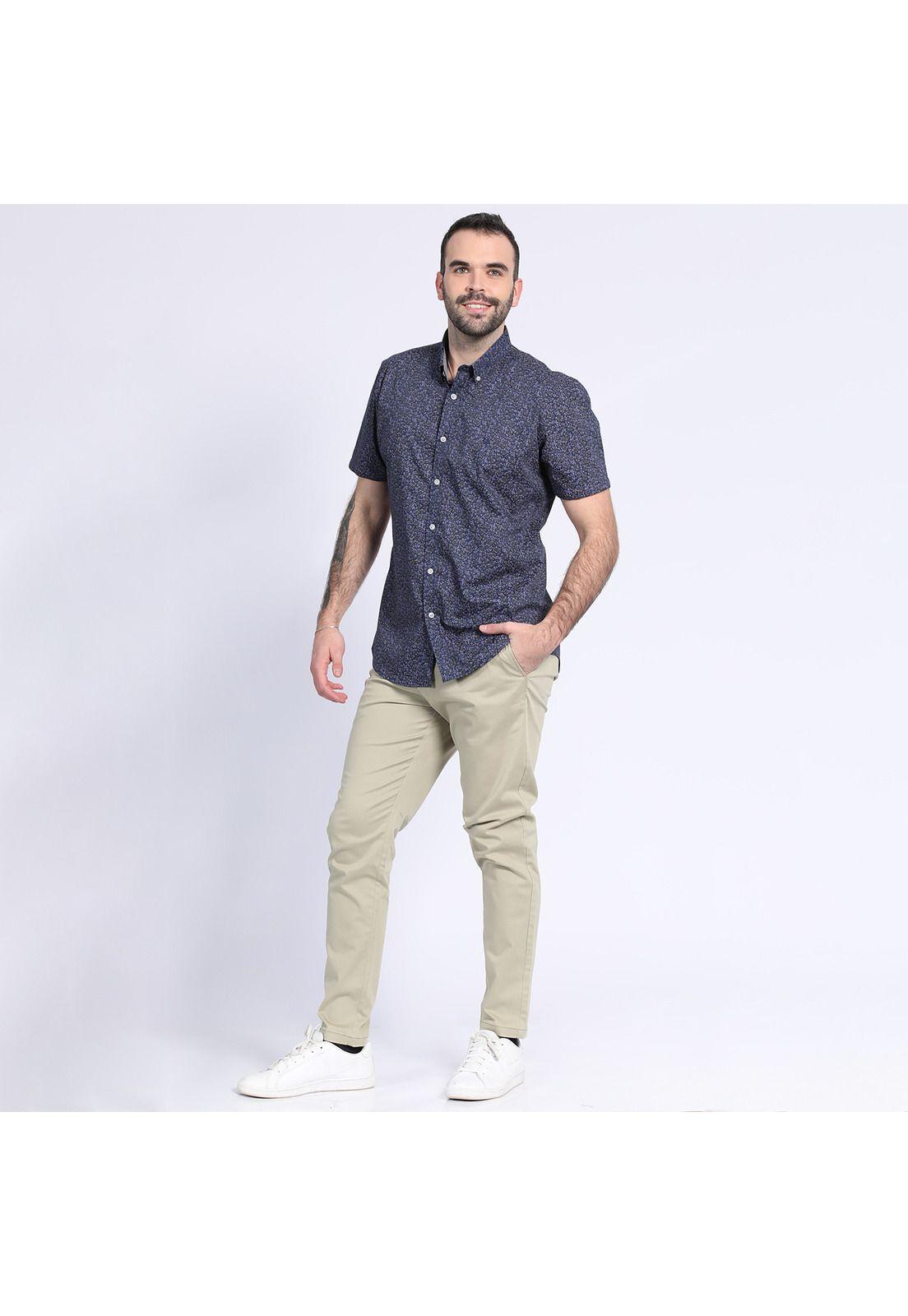 Pantalón Gabardina Spandex Frente Plano Oliva claro-2