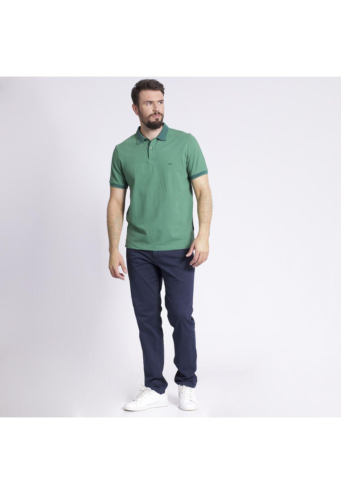 Polera Manga Corta Piqué Regular Fit Comfort Tech Verde oscuro-1