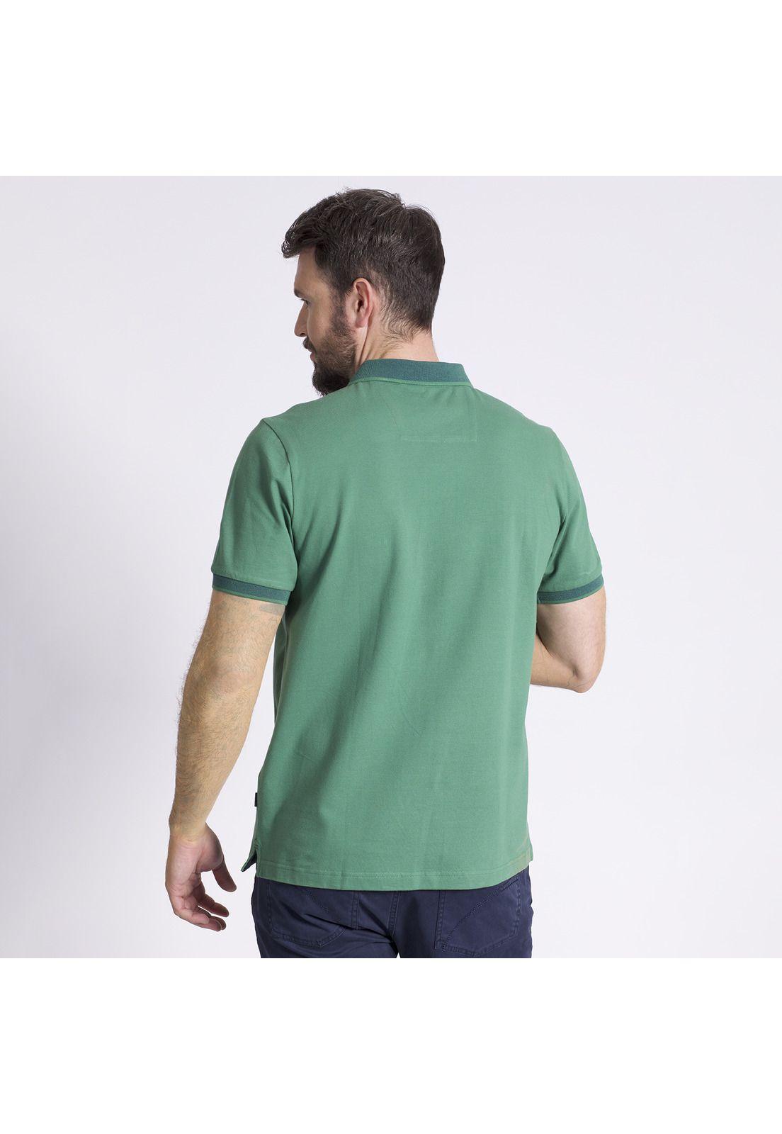 Polera Manga Corta Piqué Regular Fit Comfort Tech Verde oscuro-2