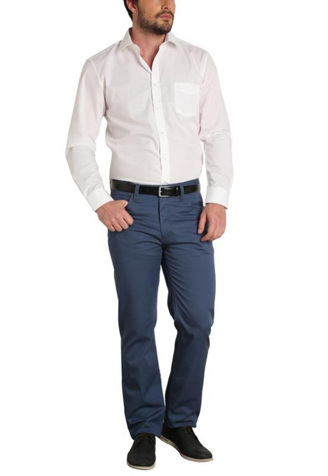 Pantalón Gabardina 5 Bolsillos Azul-0