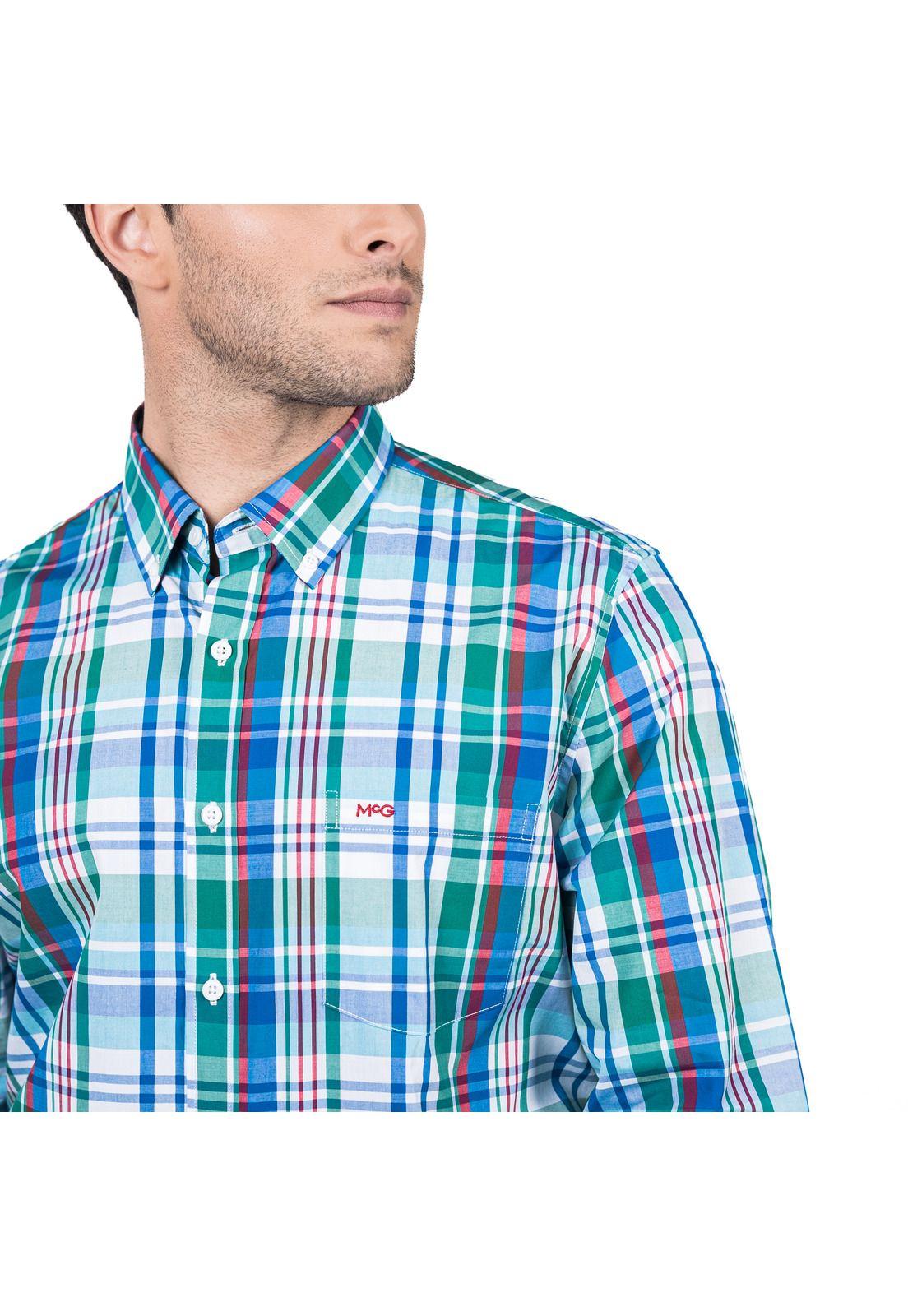 Camisa Queens Escocesa Hombre Algodon Manga Larga Regular Fit-2