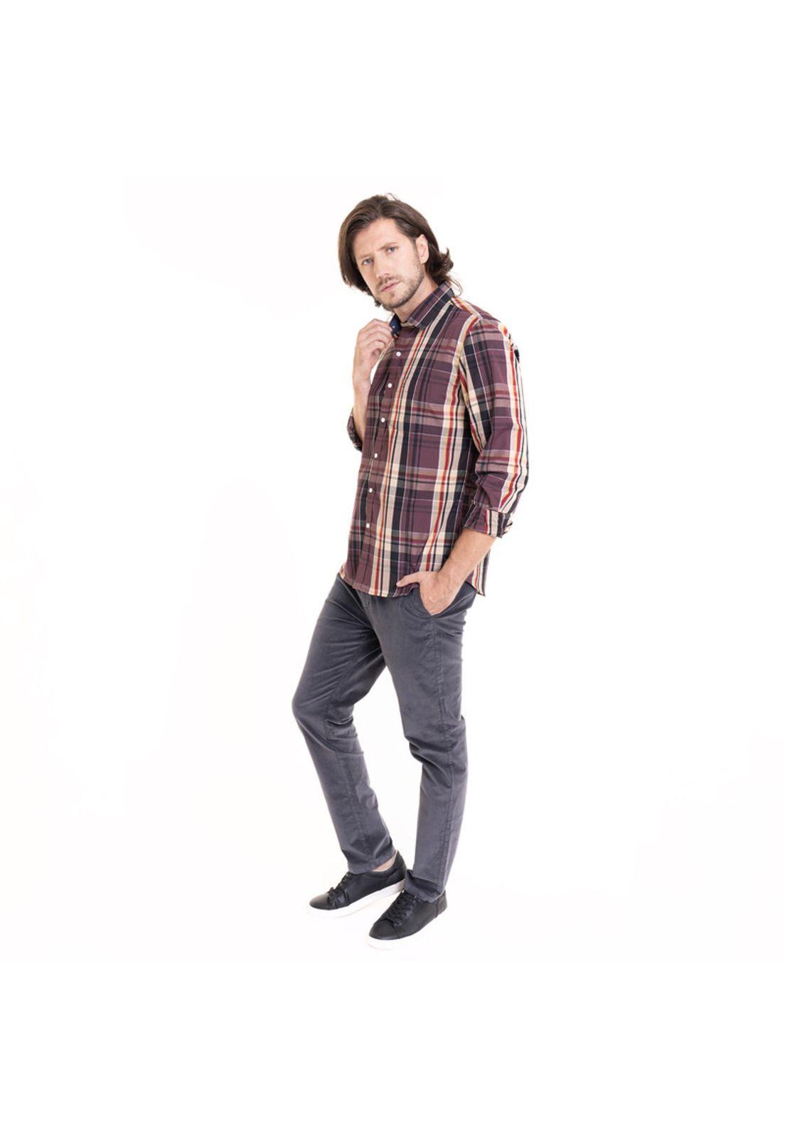 Camisa Trevira Fantasía Burdeo-2