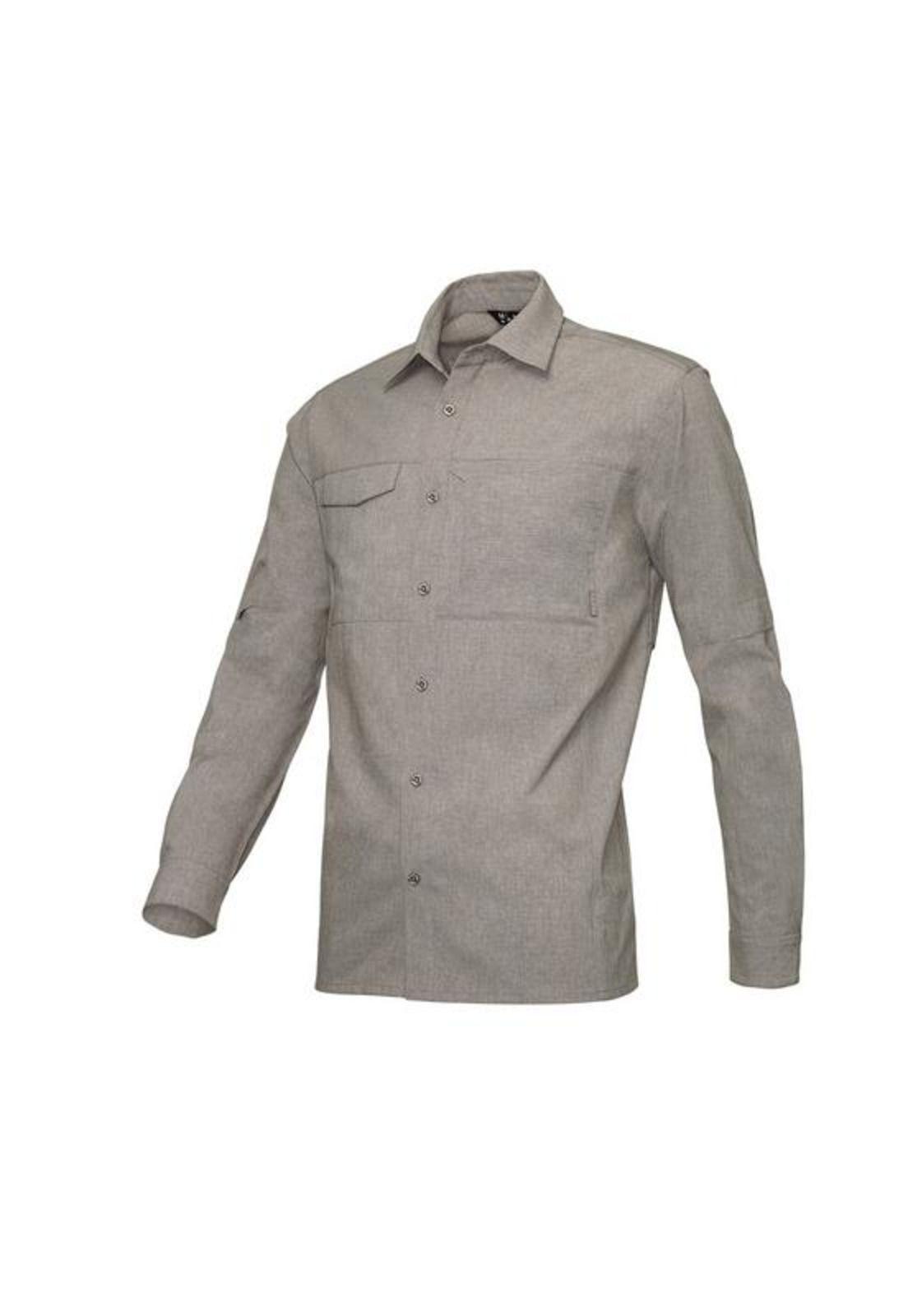Camisa Hombre M/L Melange Beige-1