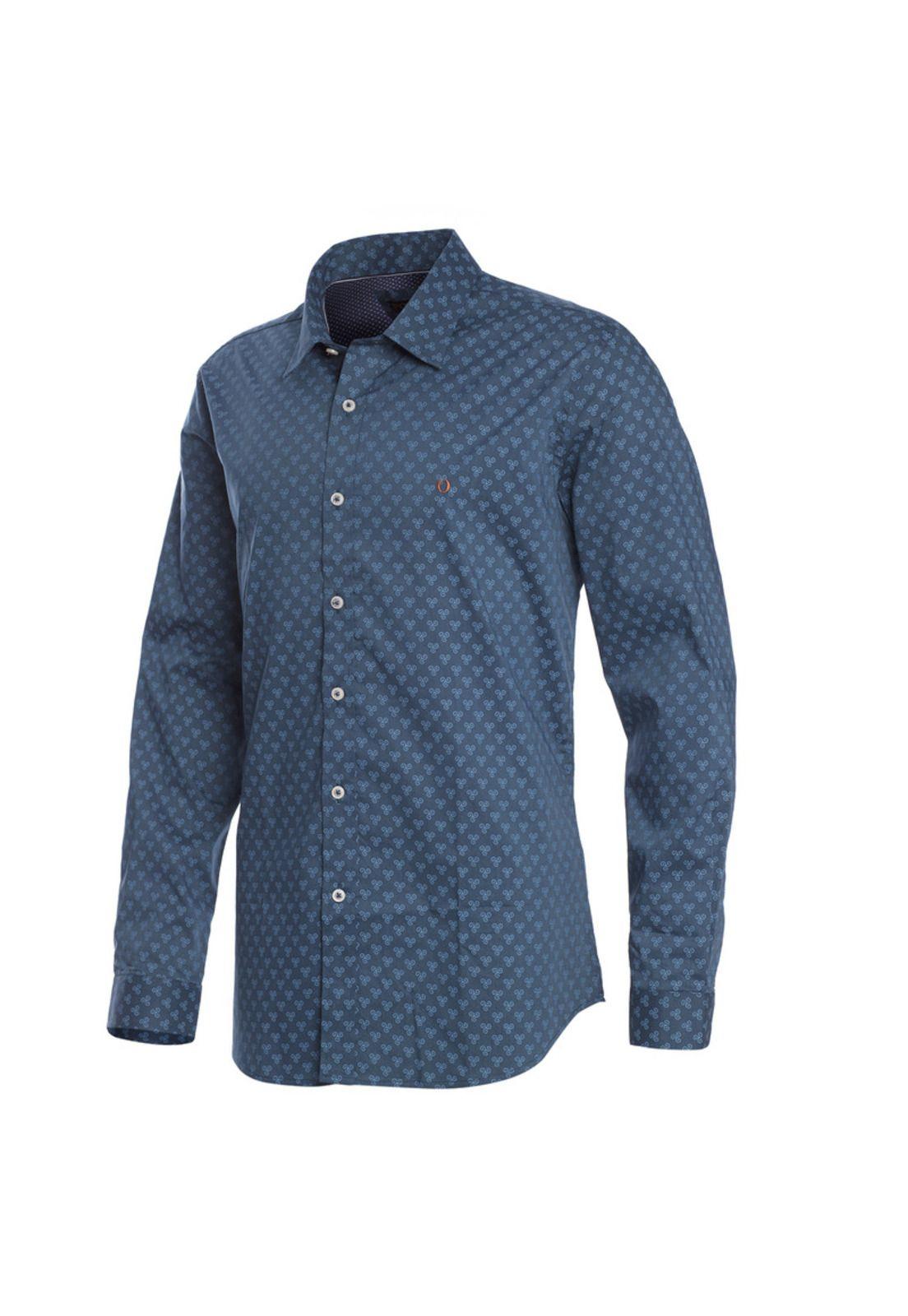 Camisa Estampada Spandex Cuello Semi Italiano Sport-1
