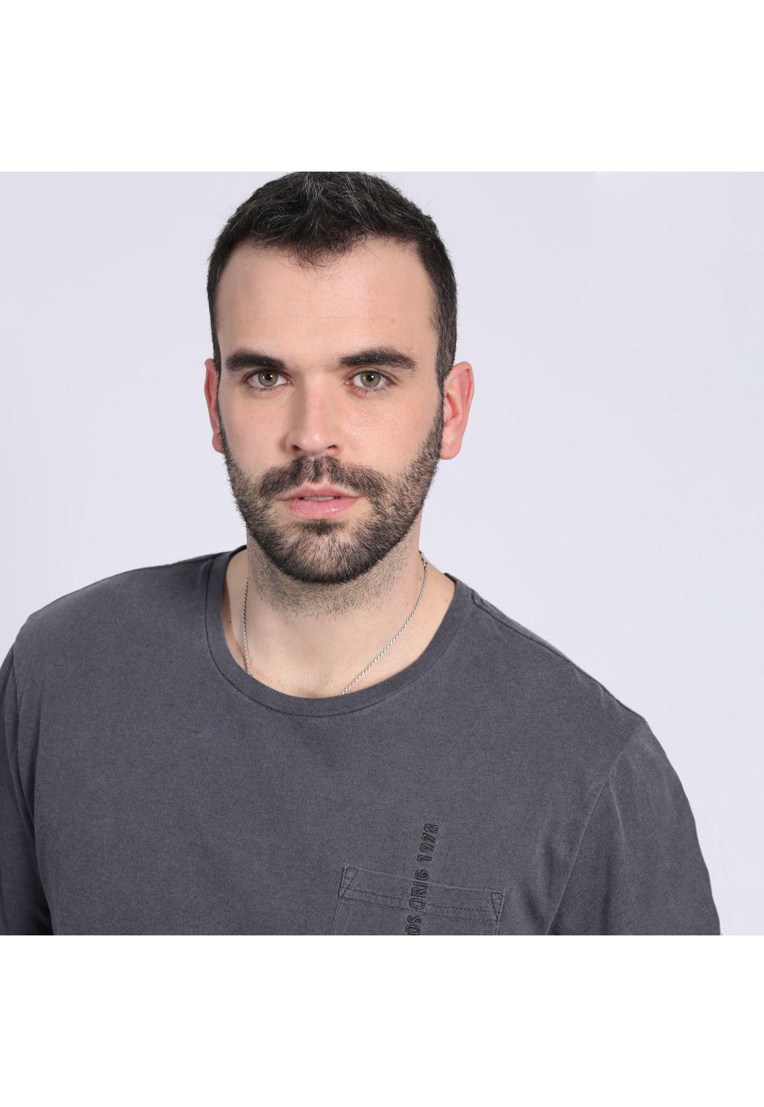 Polera Cuello Redondo Efecto Denim Gris Oscuro-2