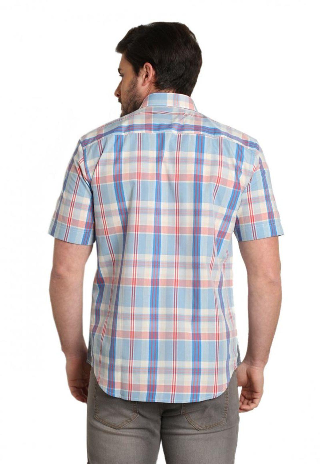 Camisa Cuello Americano Celeste/Gris-2
