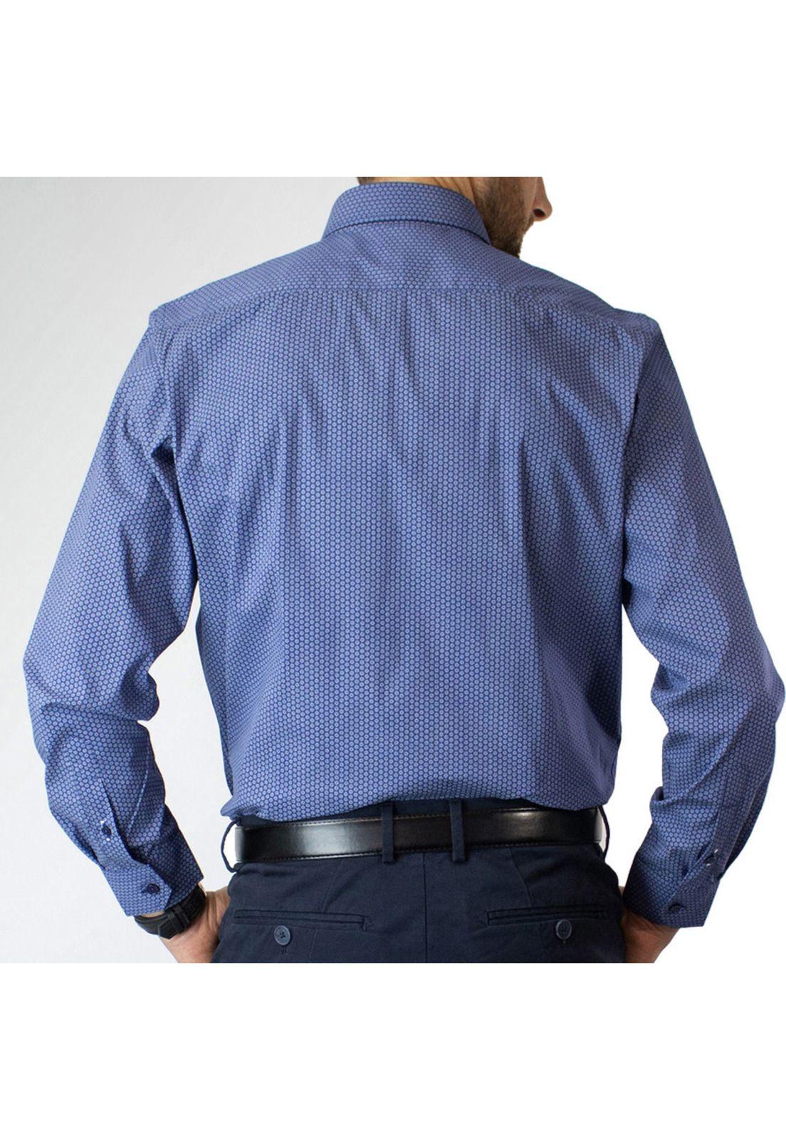 Camisa Trevira Estampada Cuello Sport Spandex Slim Fit-2