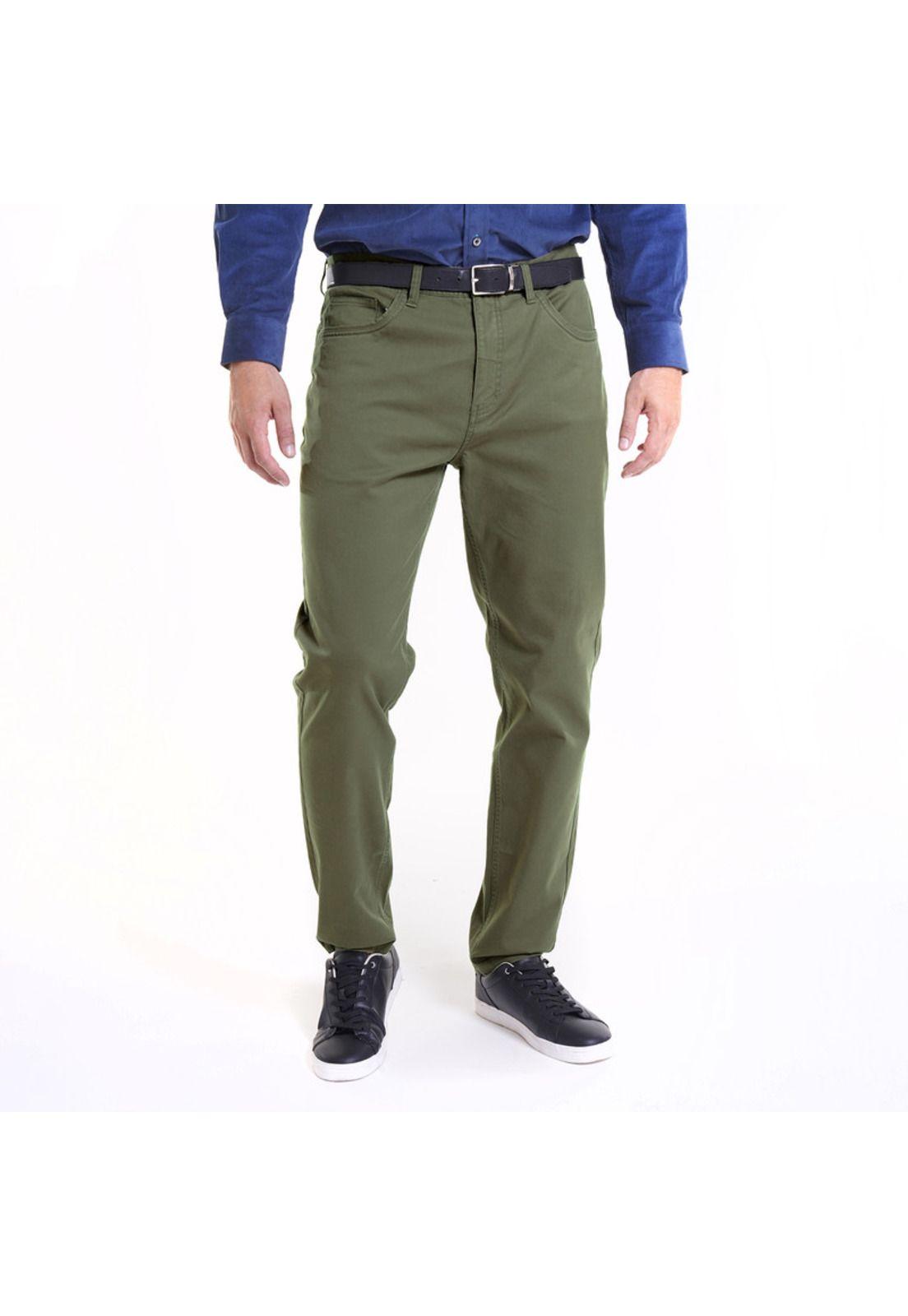 Pantalón 5 Bolsillos Spandex Verde Musgo-0