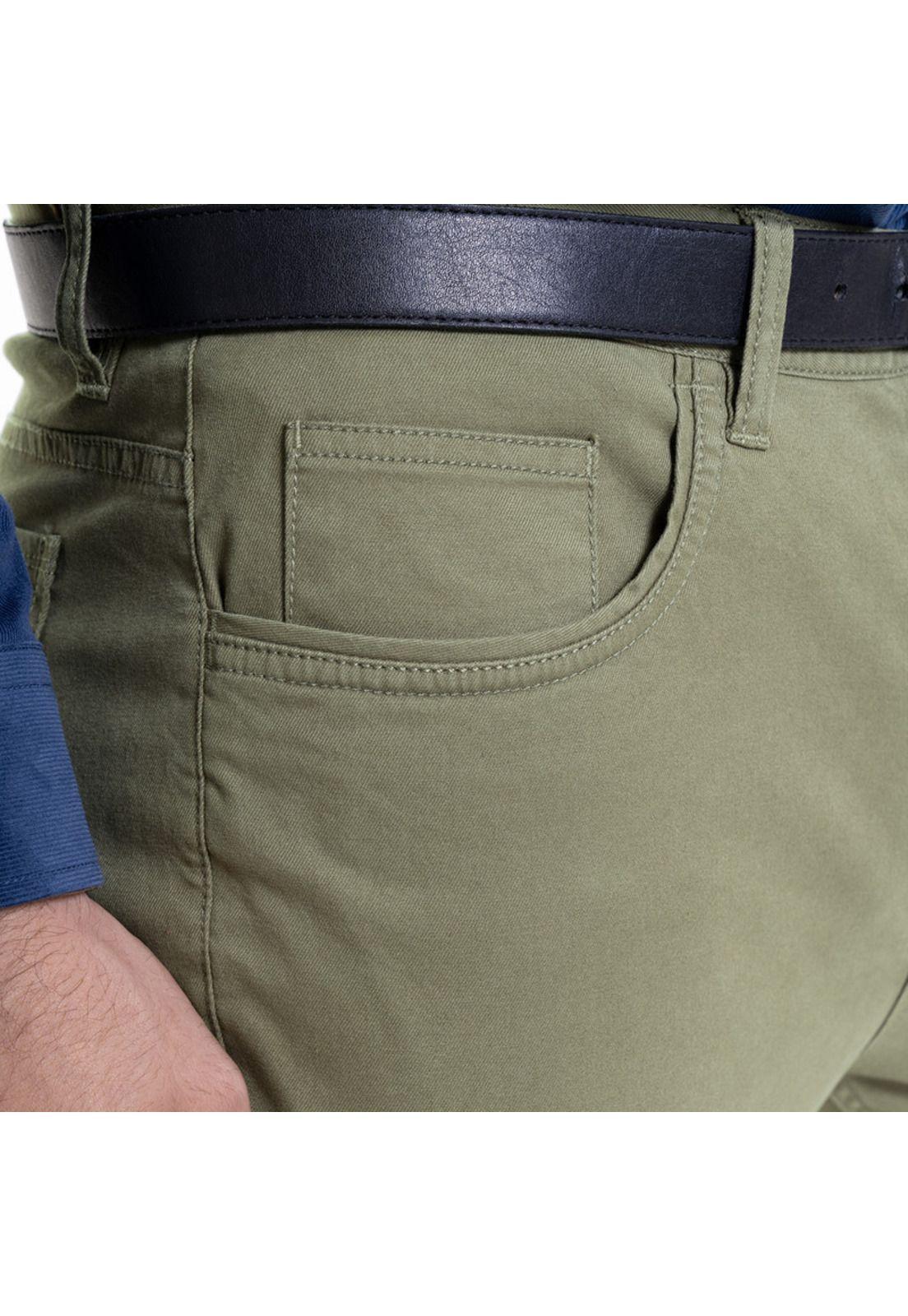 Pantalón 5 Bolsillos Spandex Verde Musgo-3