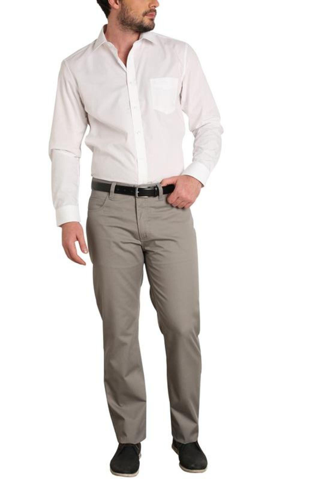 Pantalón Gabardina 5 Bolsillos Gris Medio-0