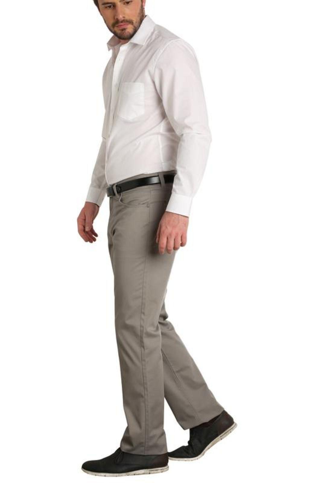 Pantalón Gabardina 5 Bolsillos Gris Medio-1