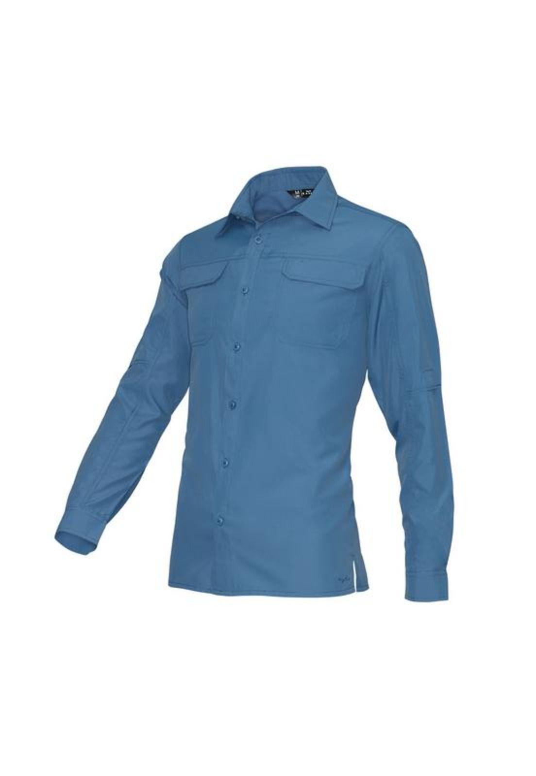 Camisa Hombre M/L Ripstop Azul-1