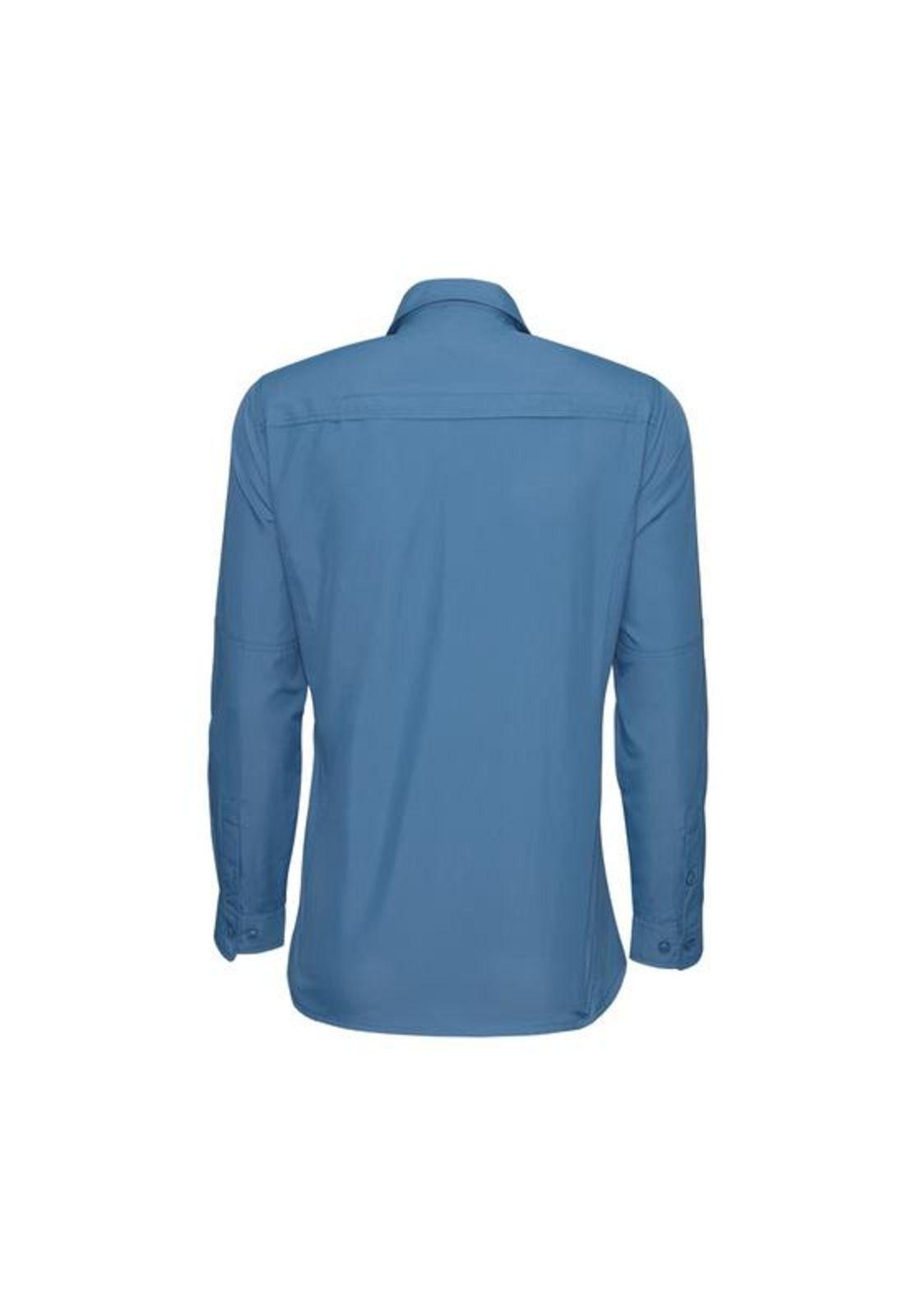 Camisa Hombre M/L Ripstop Azul-2