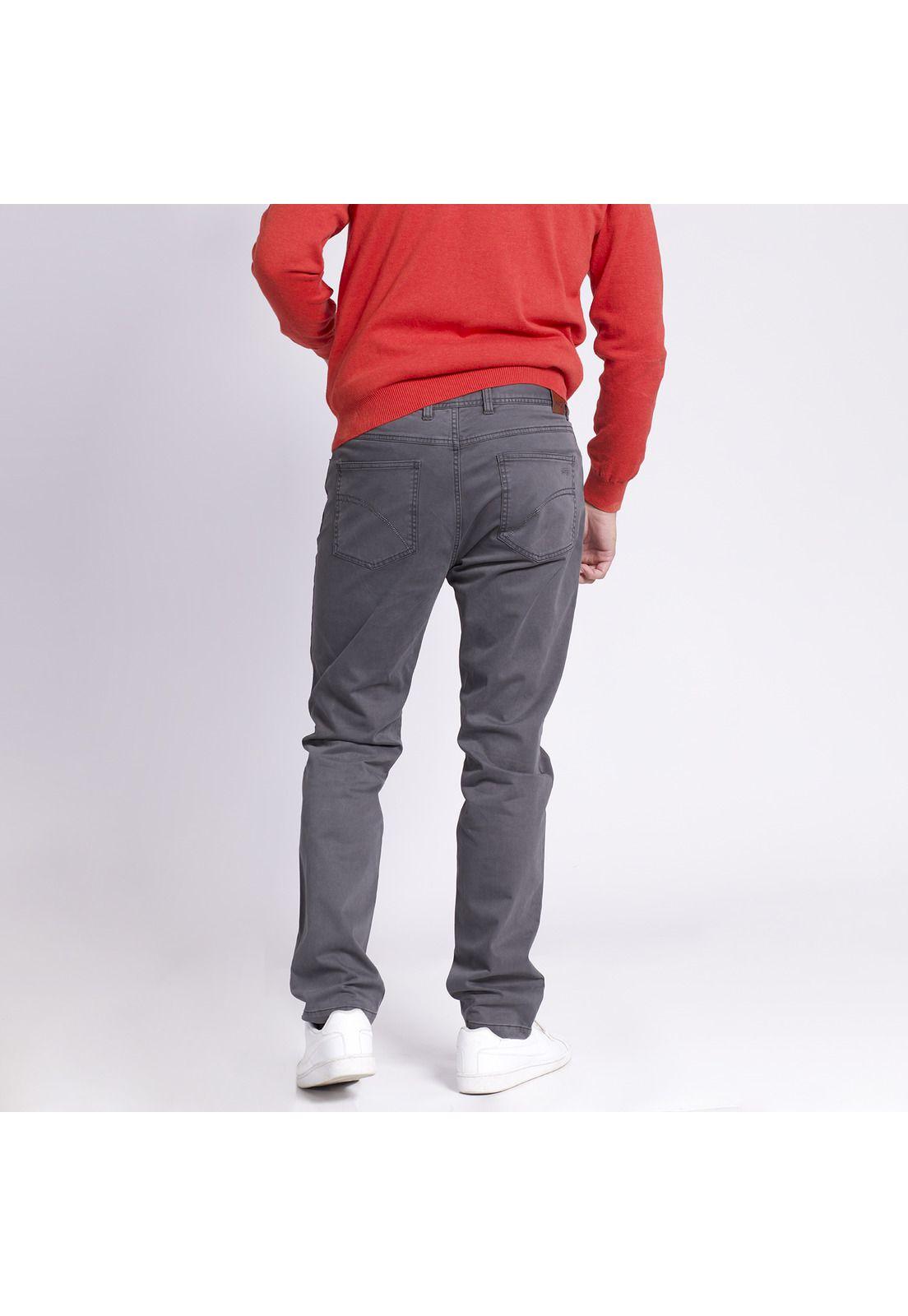 Pantalón Twill 5 Bolsillos Garment Dye Gris melange-2