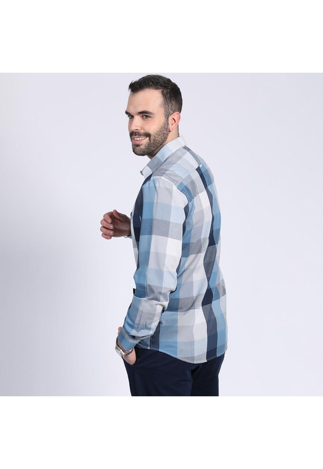 Camisa Trevira Check Azul marino-2
