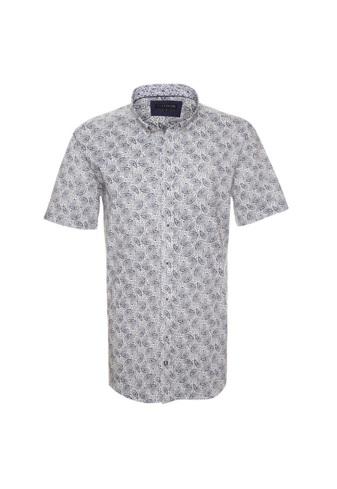 Camisa Estampada Spandex Button Down-0