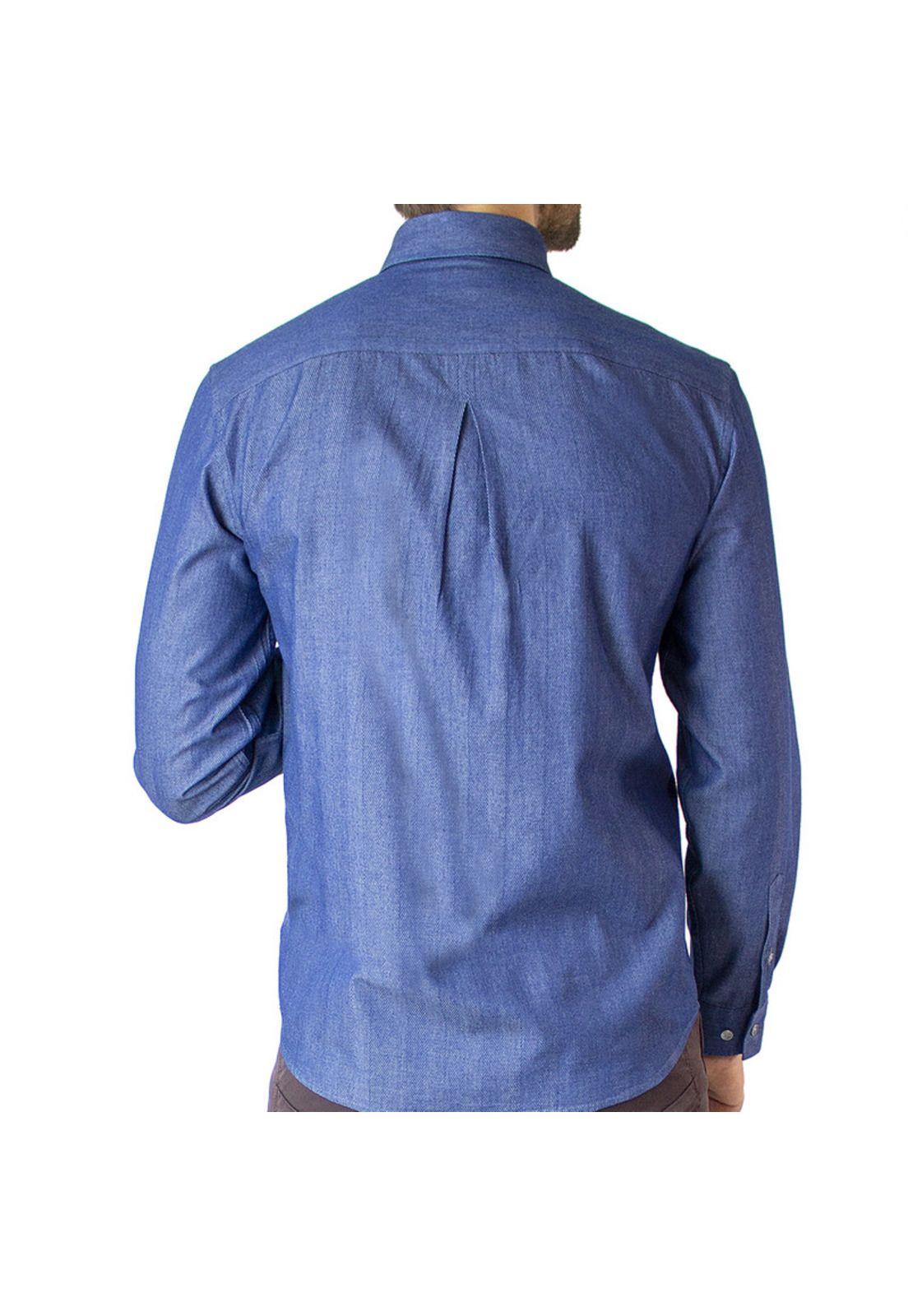 Camisa Espigas Denim Look Regular Fit-2