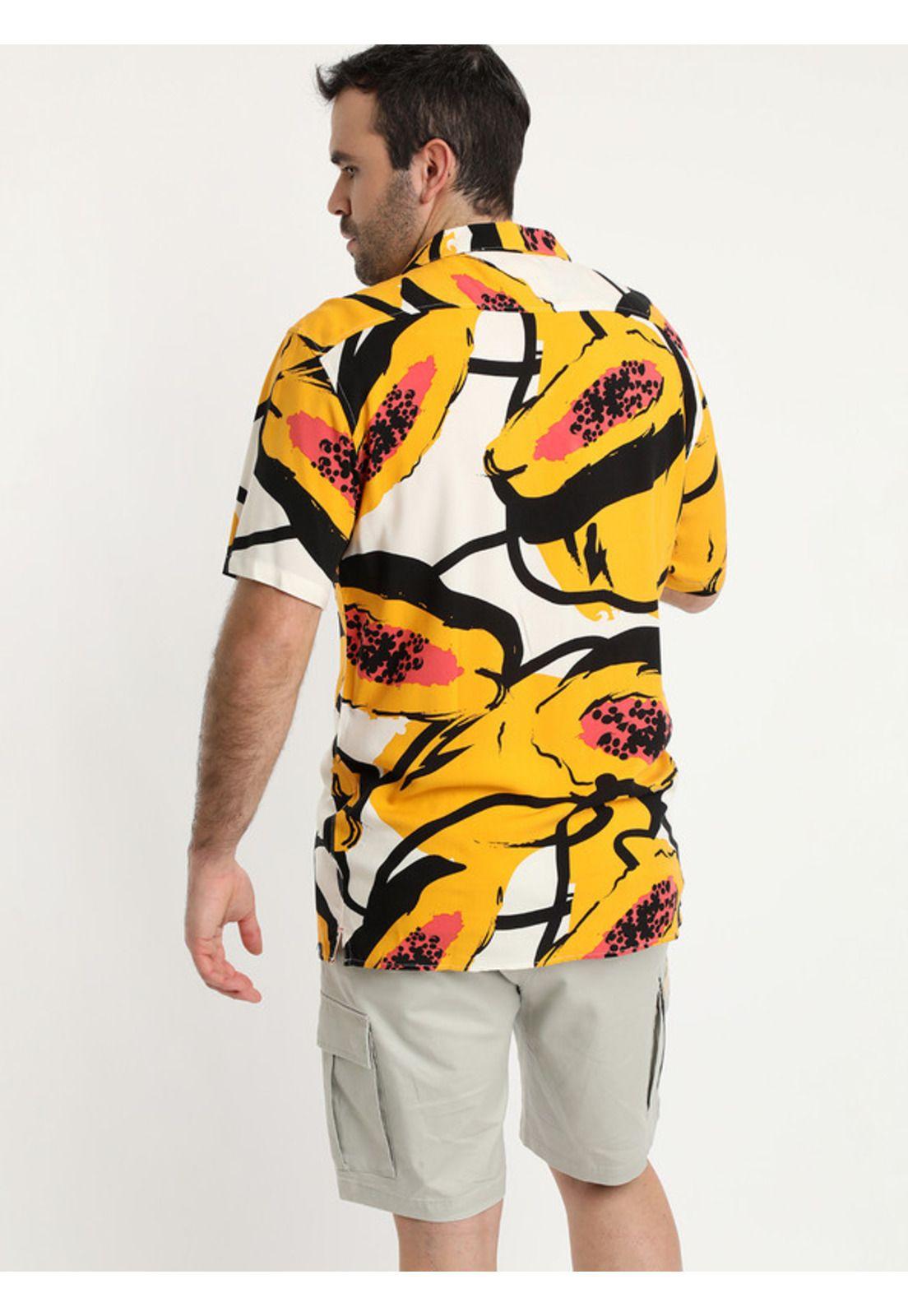 Camisa Guayabera Cuello Cubano Resort Amarillo-1