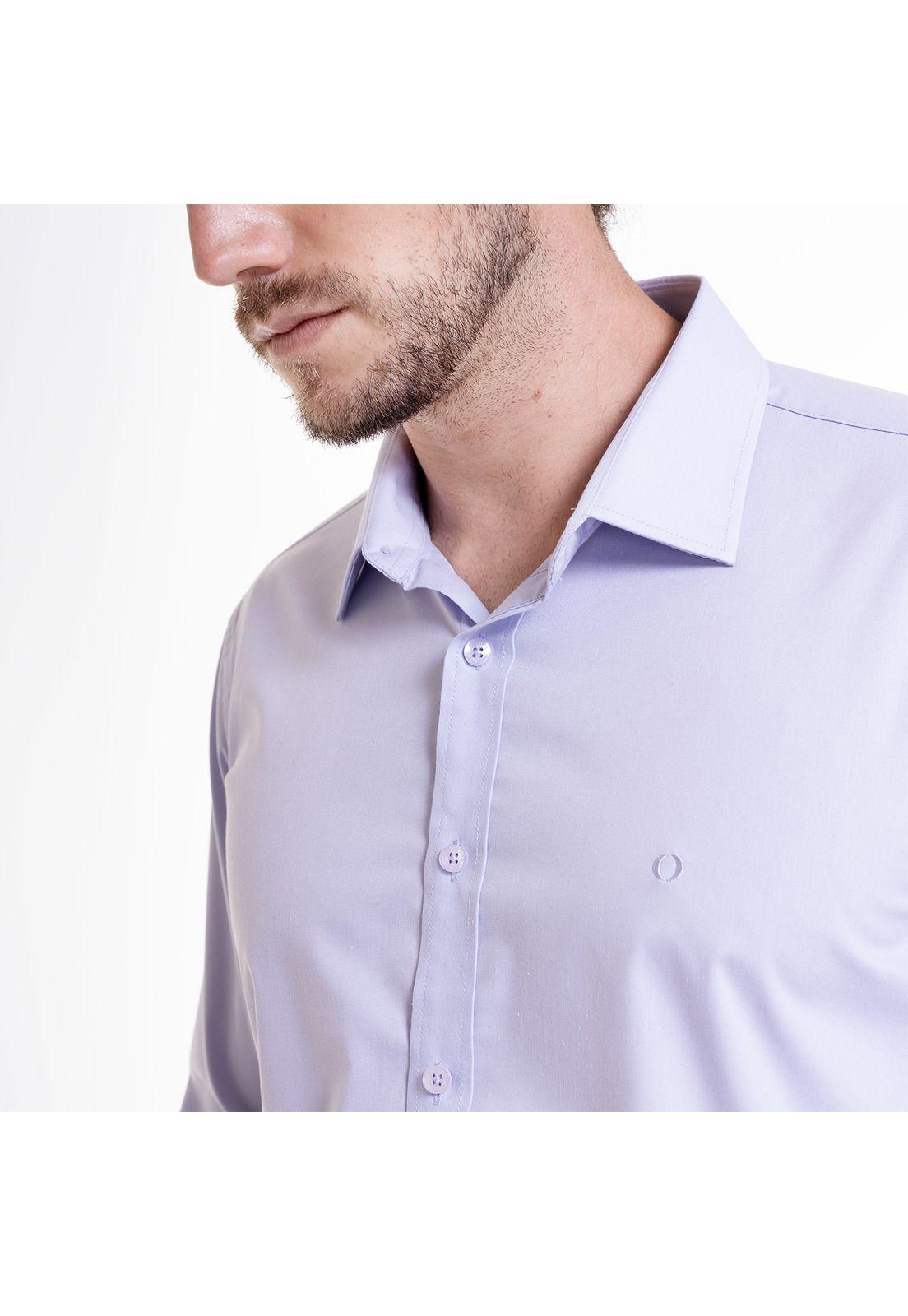Camisa Celeste Hombre Manga Larga Slim Fit Lisa Gran Vía-6