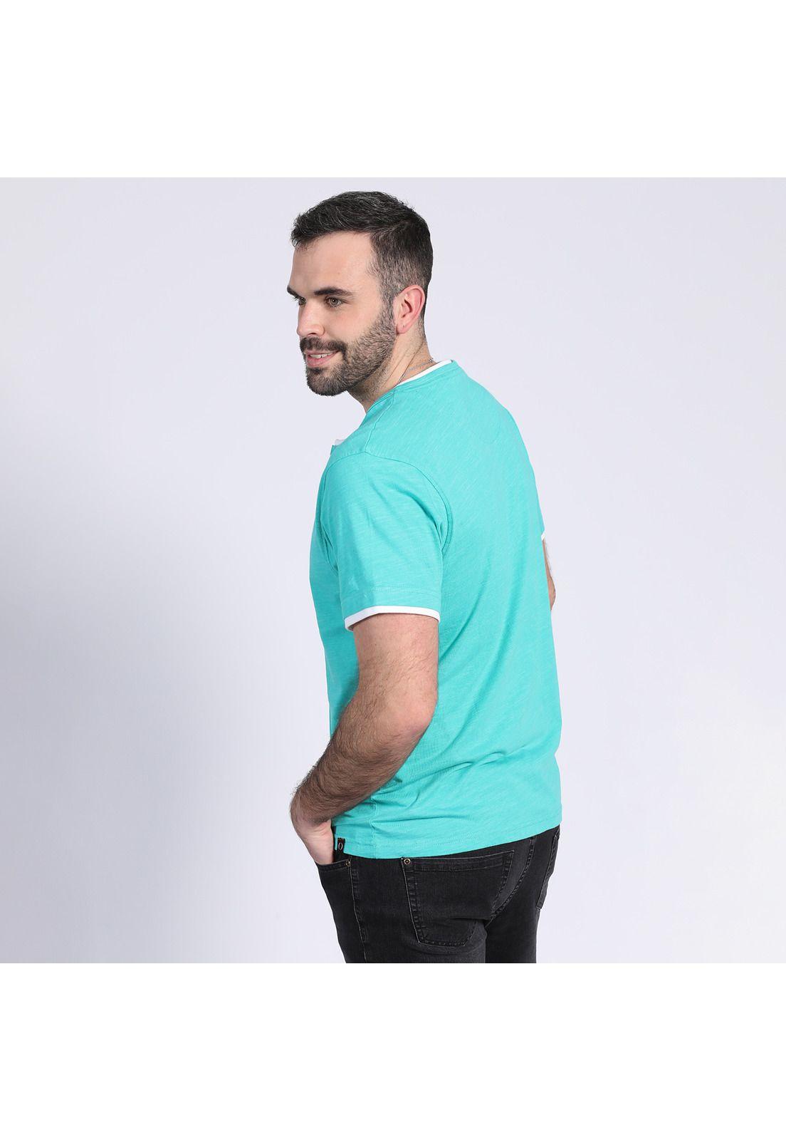 Polera Jersey Slub Con Boton Turquesa-1