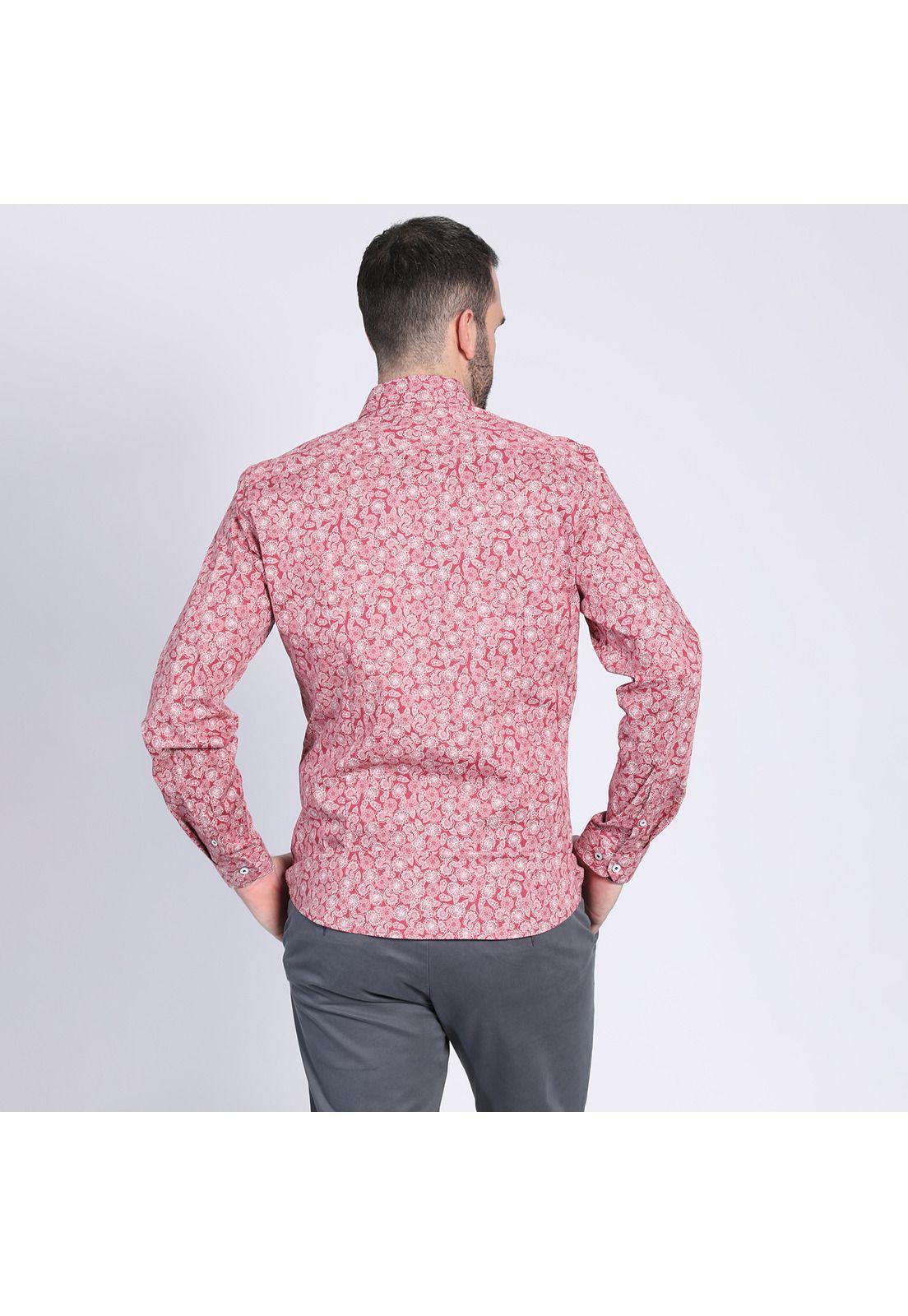 Camisa Estampada Spandex Rojo-1