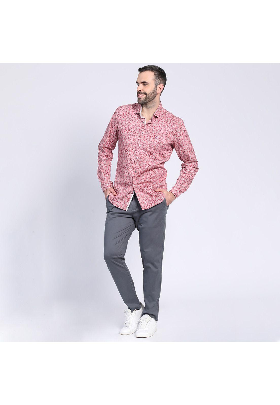 Camisa Estampada Spandex Rojo-2