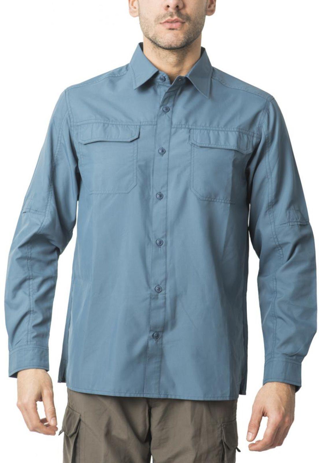 Camisa Outdoor Manga Ajustable Azul-2