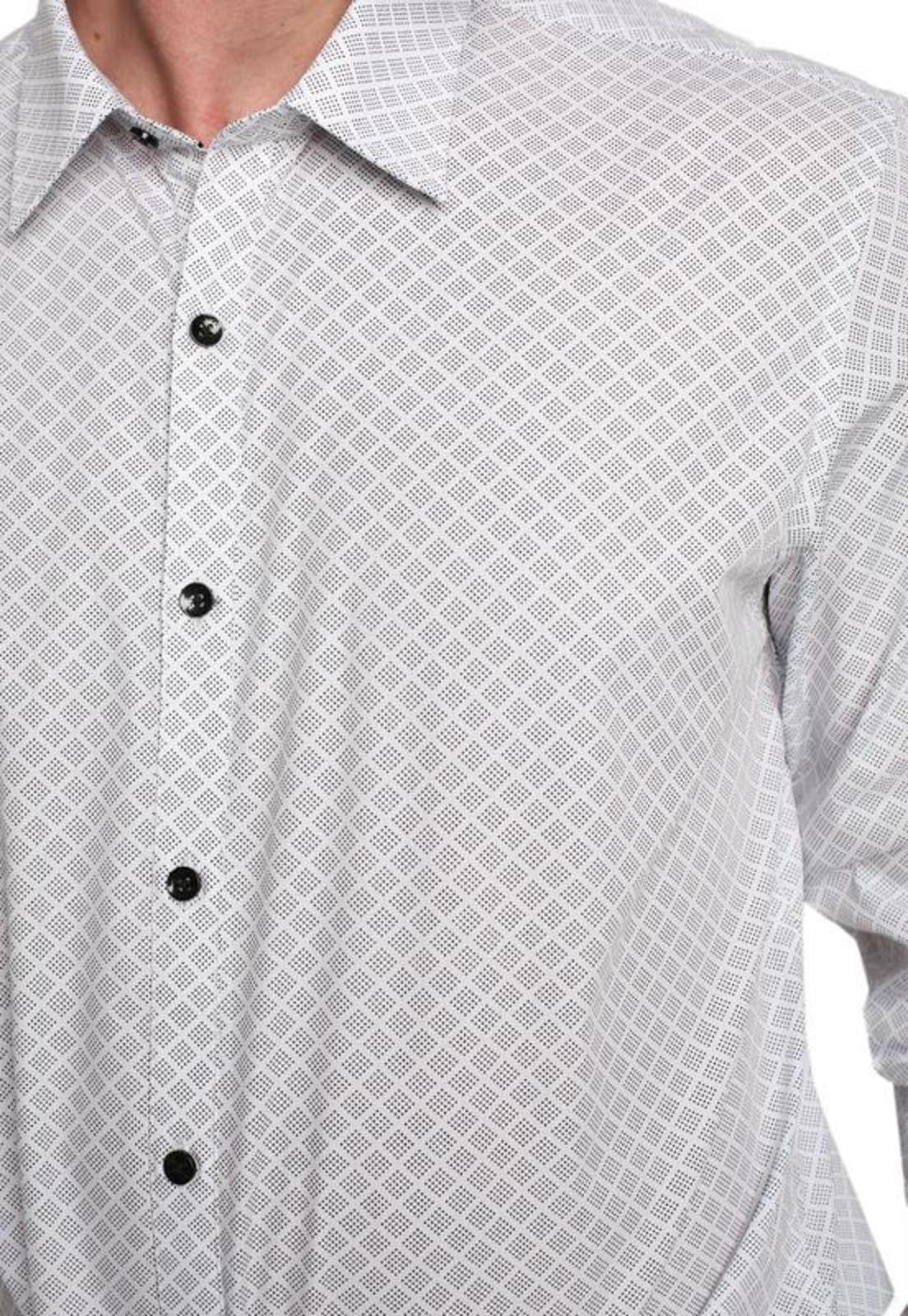 Camisa Estampada Slim Fit Gris Claro-2