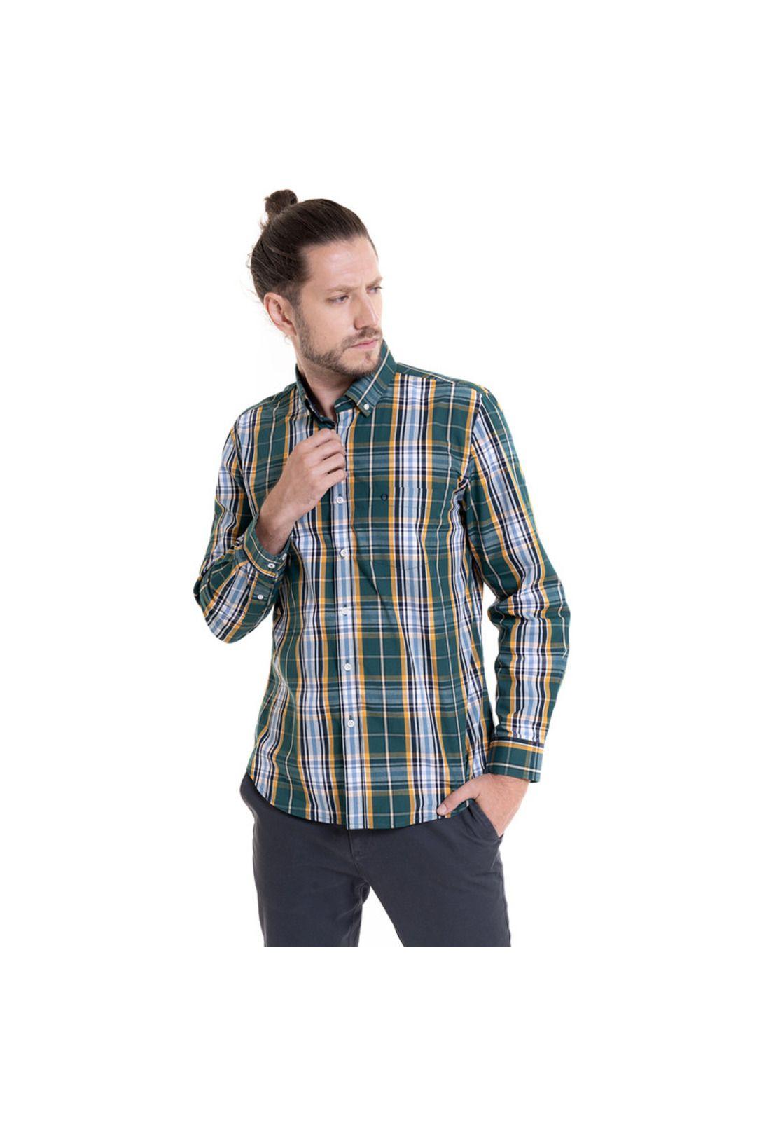 Camisa Trevira Fantasía Verde-0