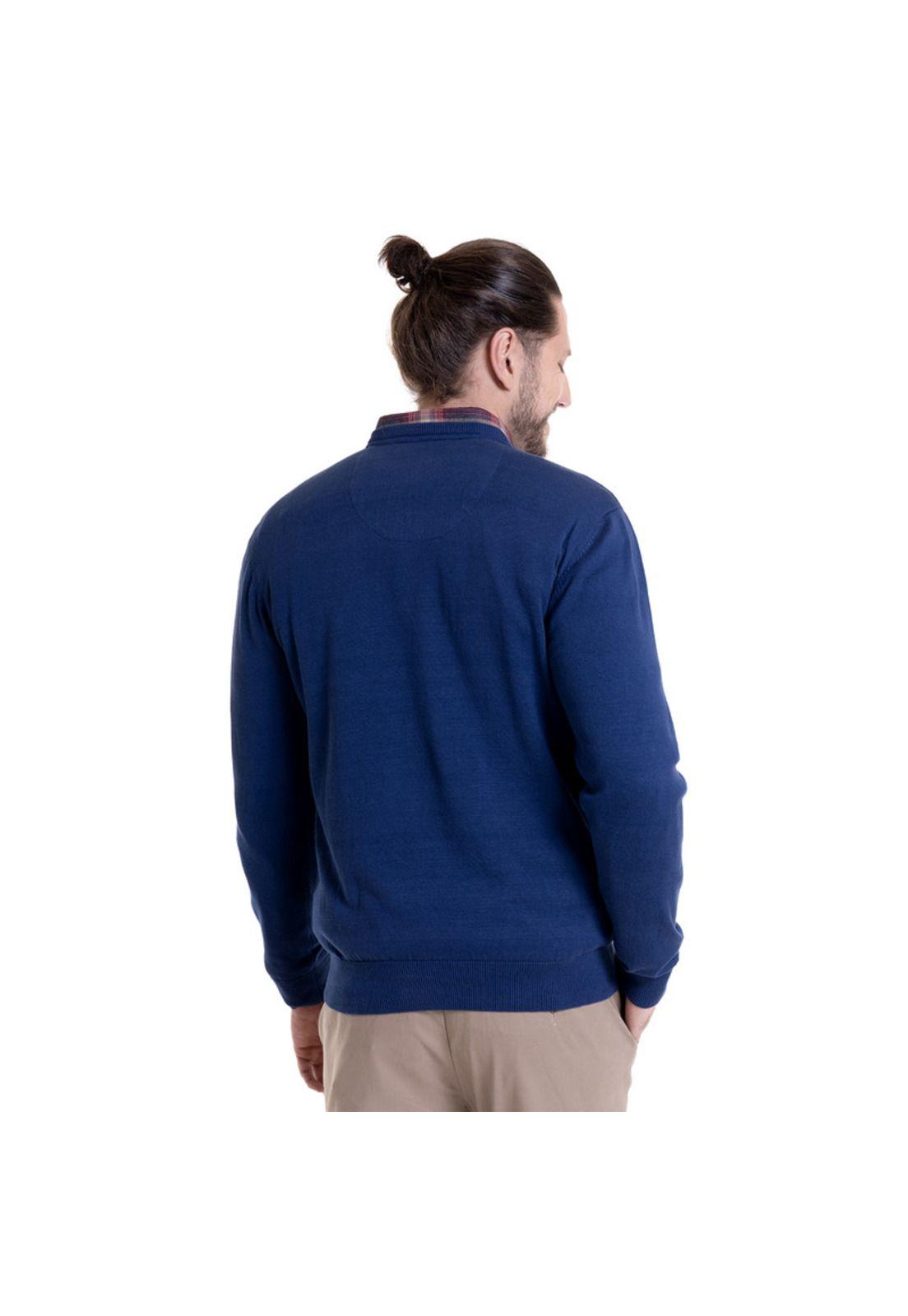 Sweater Cuello V Celeste-1