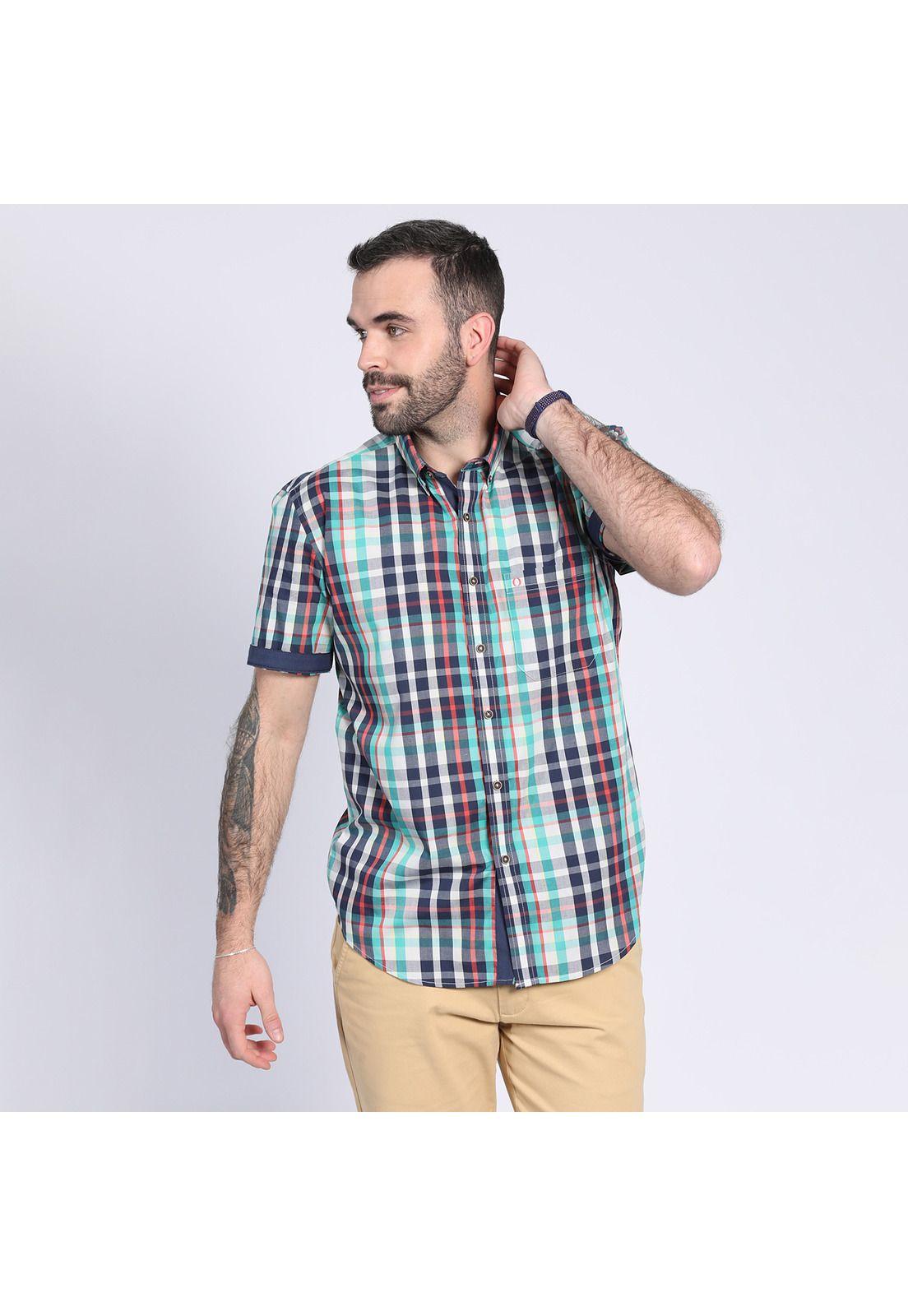 Camisa Cuadros Multicolor Verde-0