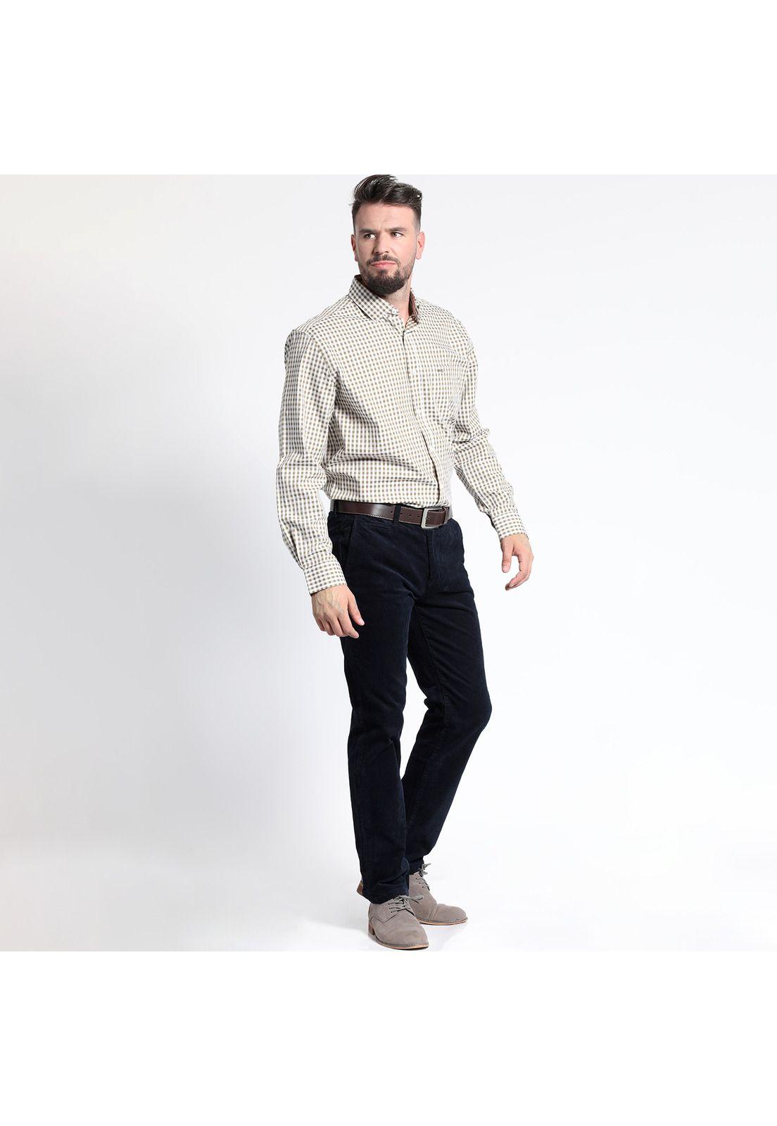 CAMISA MANGA LARGA CUADRILLÉ YD REGULAR FIT-0