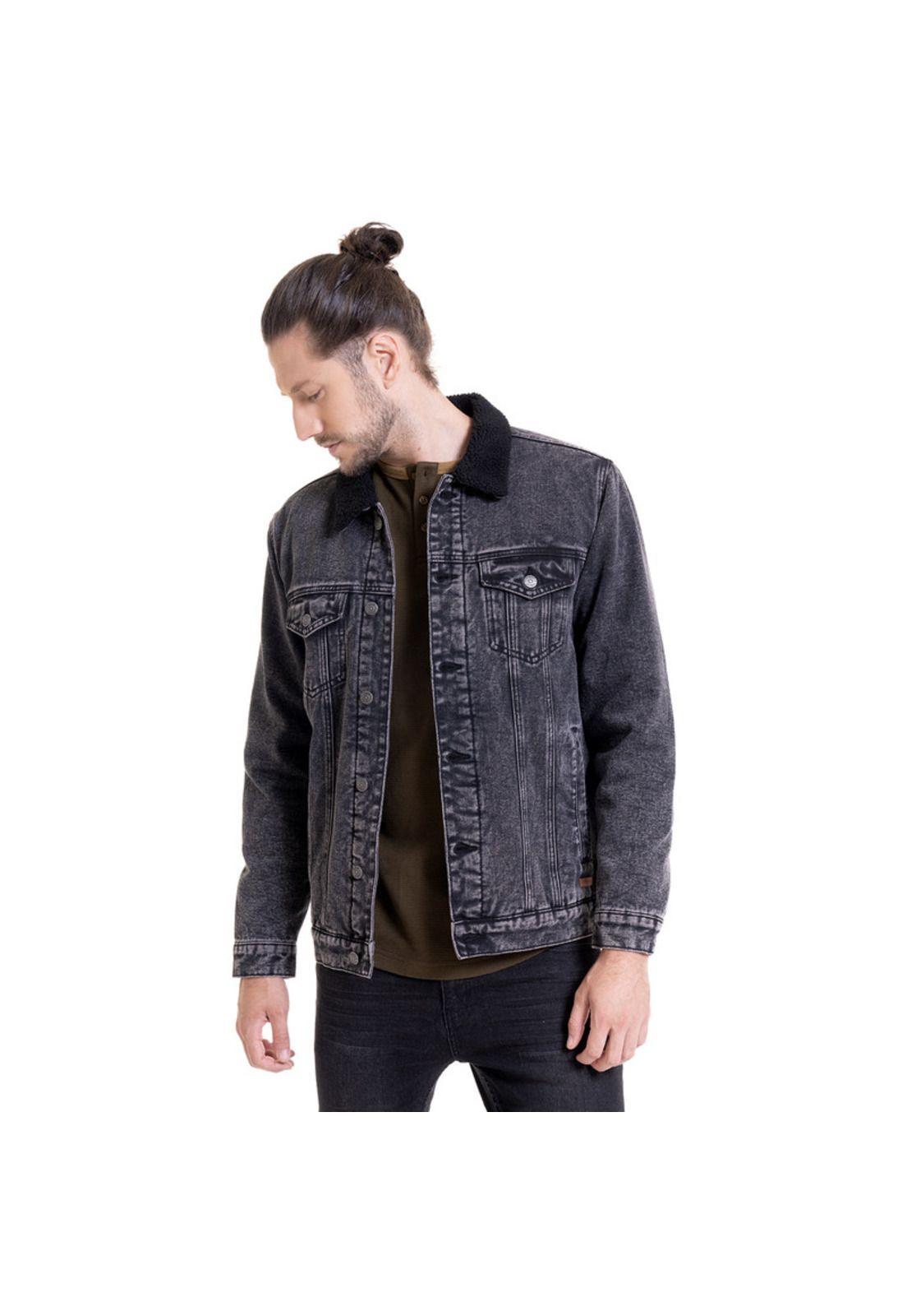 Chaqueta Denim Con Chiporro Negro-0