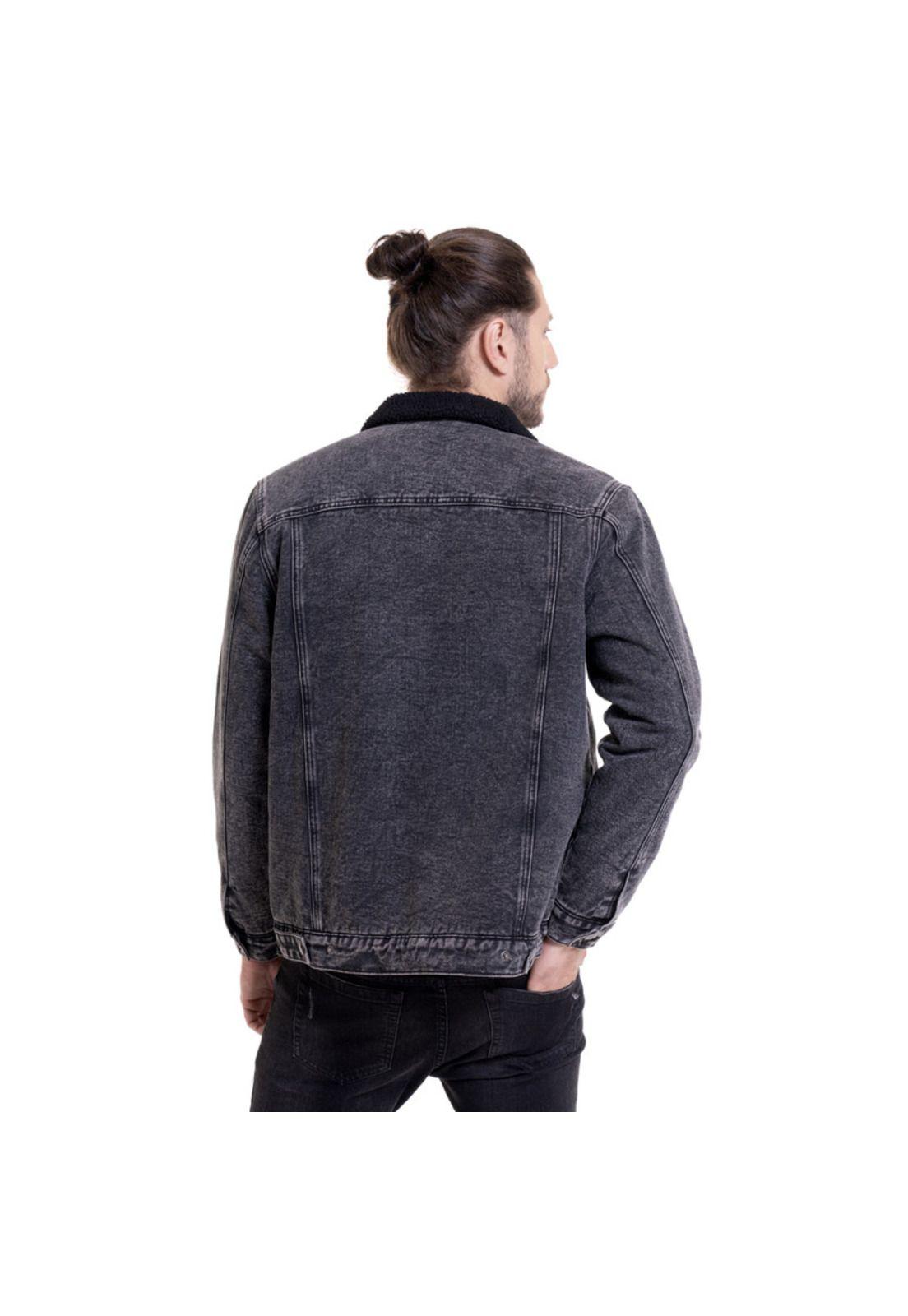 Chaqueta Denim Con Chiporro Negro-1