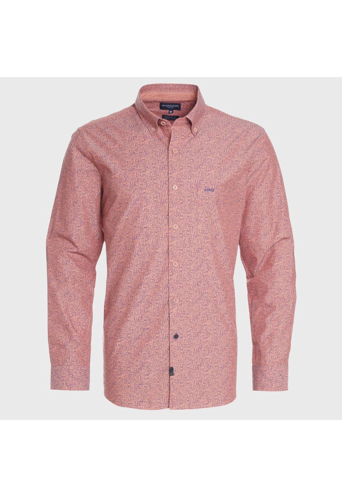 Camisa Oxford Estampada Comfort Fit-0
