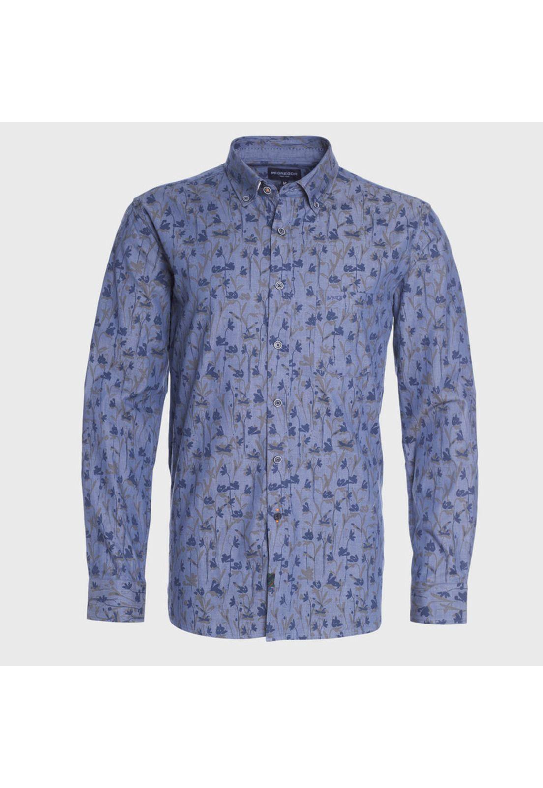 Camisa Oxford Estampada Comfort Fit-0